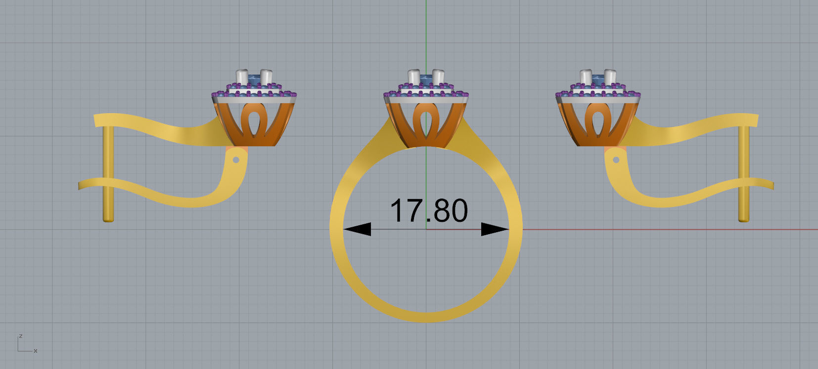 Ring and Earrings Diamond jewelry set 3d print model A 12 3D print model_12