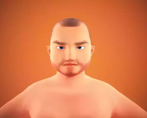 Cartoon rigged fat man character