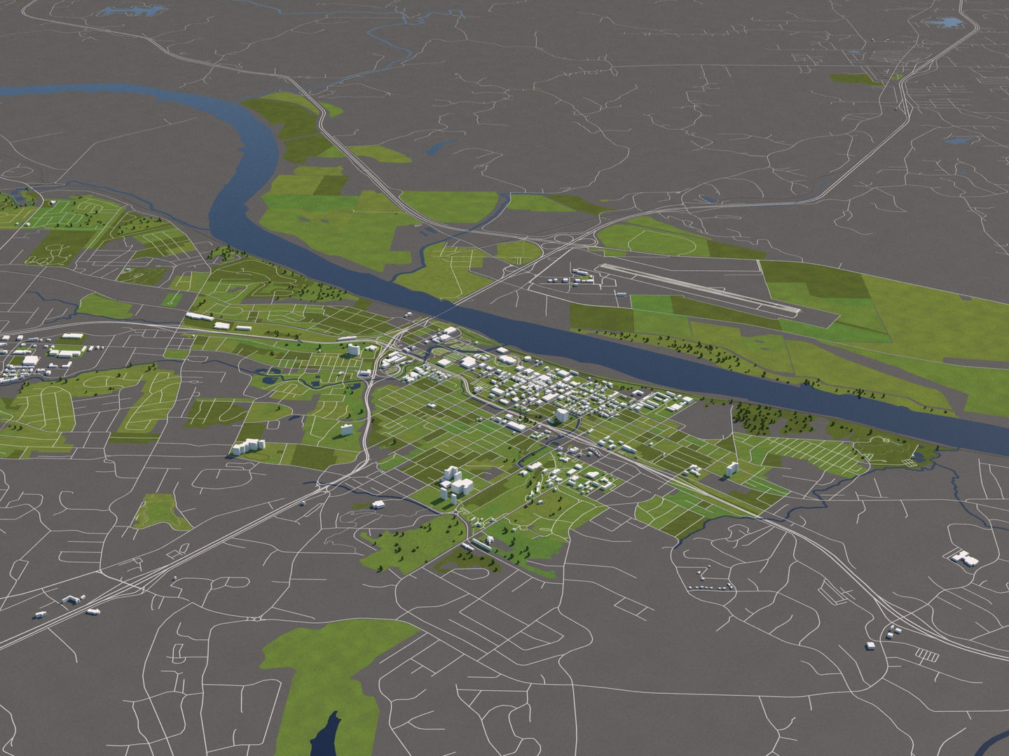 Jefferson City Missouri USA 50x50km 3D model_2