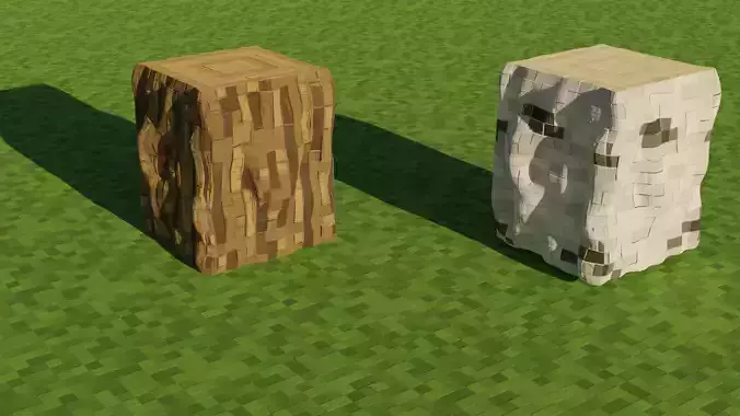 Minecraft realistic wood Blocks Free 3D model
