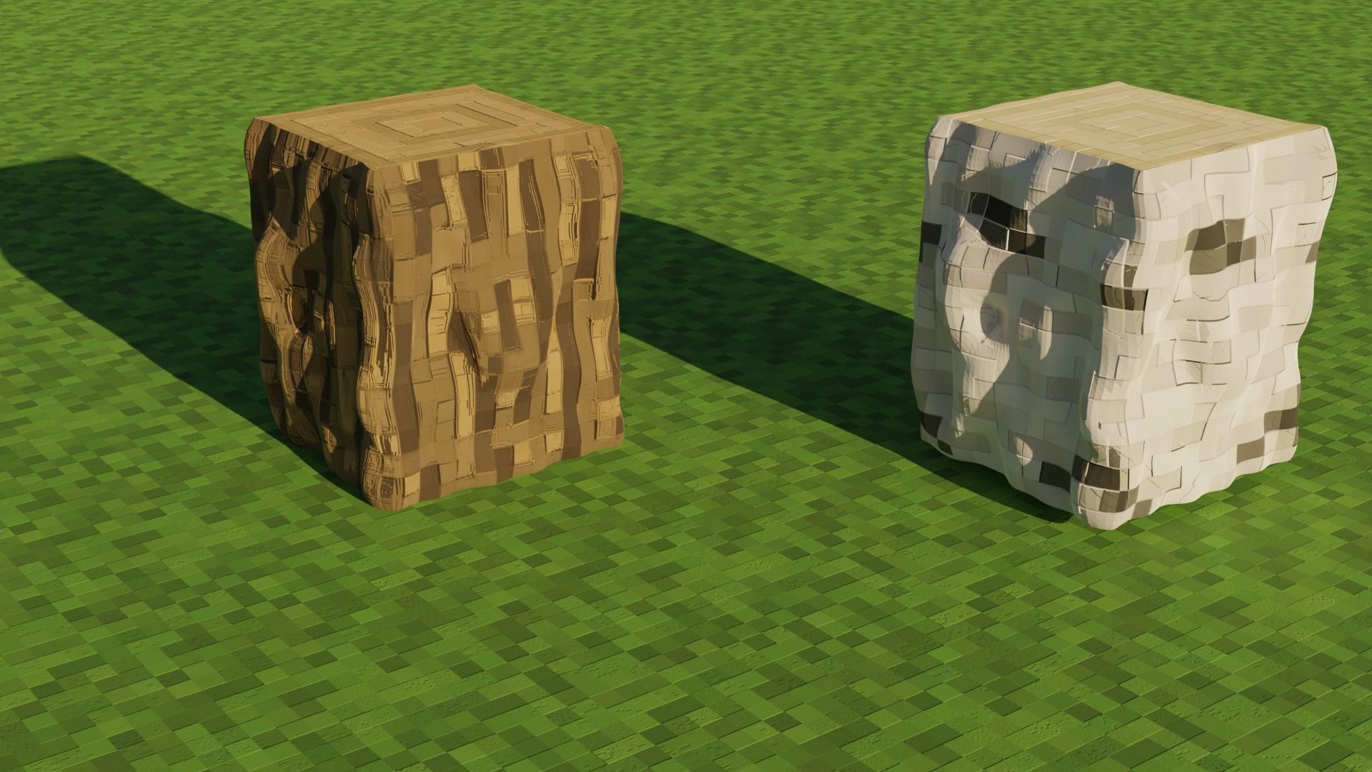 Minecraft realistic wood Blocks free 3D model CGTrader