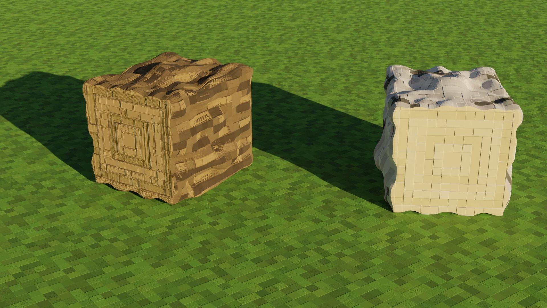 Minecraft realistic wood Blocks Free 3D model_1