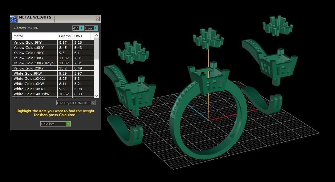 Ring and Earrings Diamond jewelry set 3d print model A 15 3D print model_10