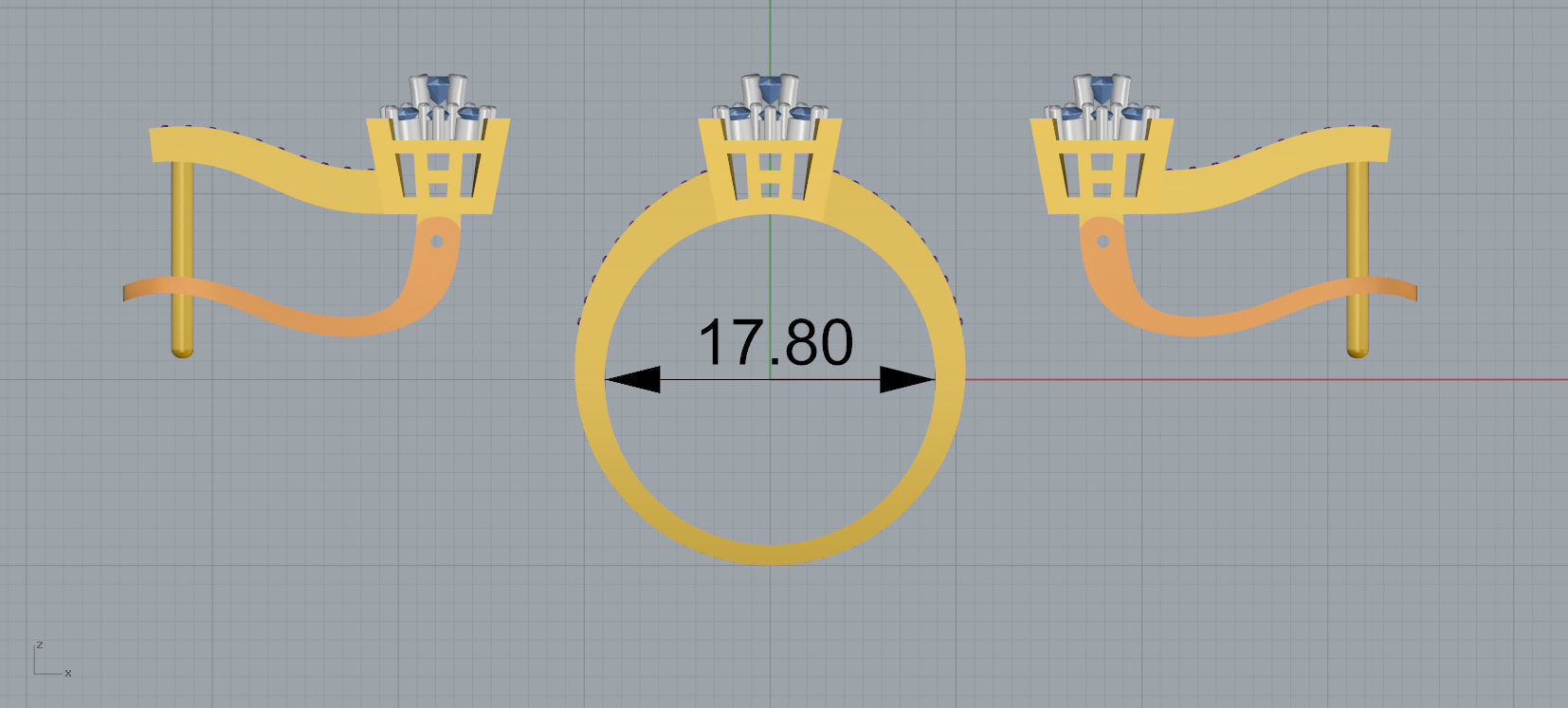 Ring and Earrings Diamond jewelry set 3d print model A 15 3D print model_12