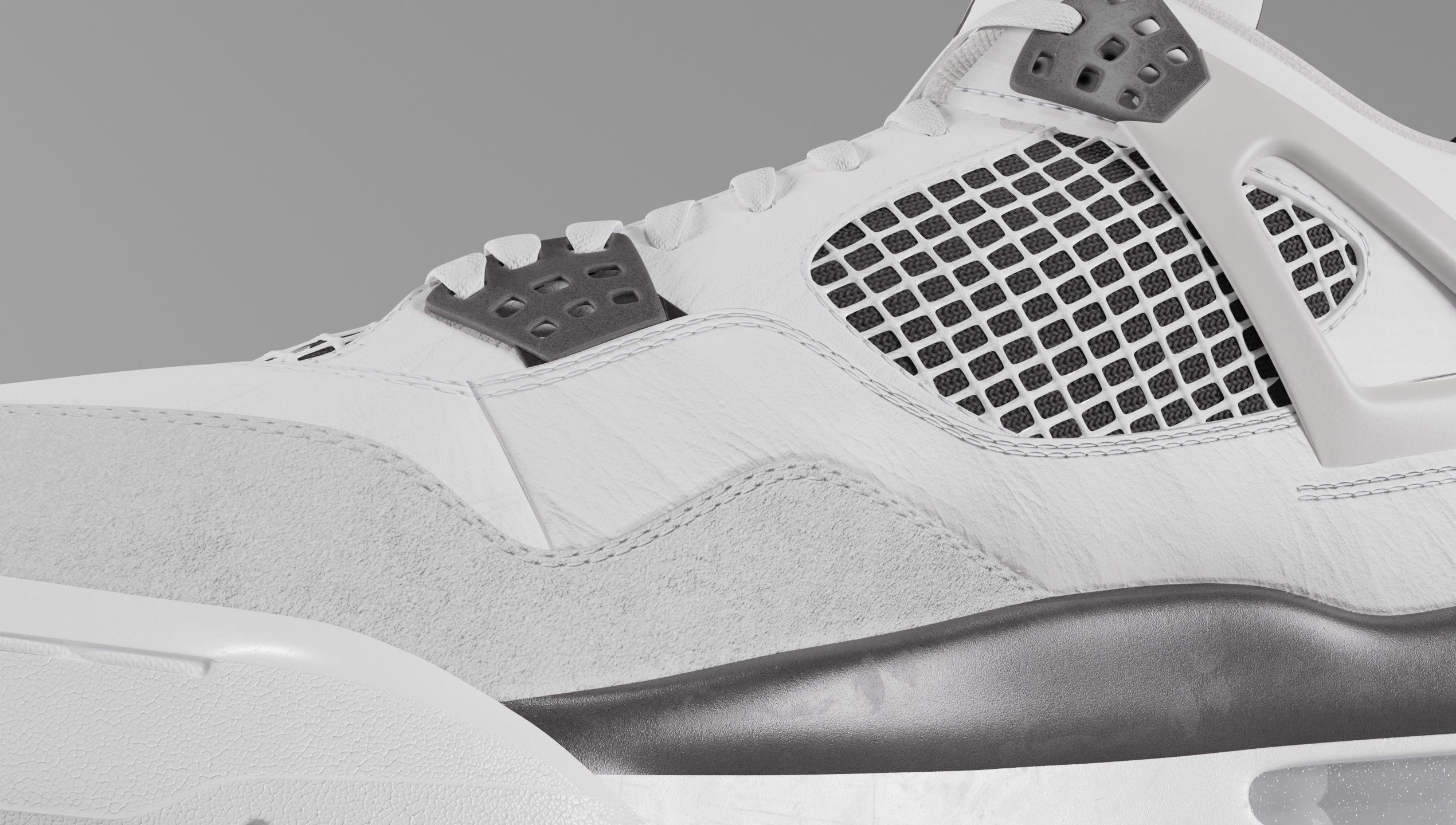 Jordan 4 Military Black Low-poly 3D model_44