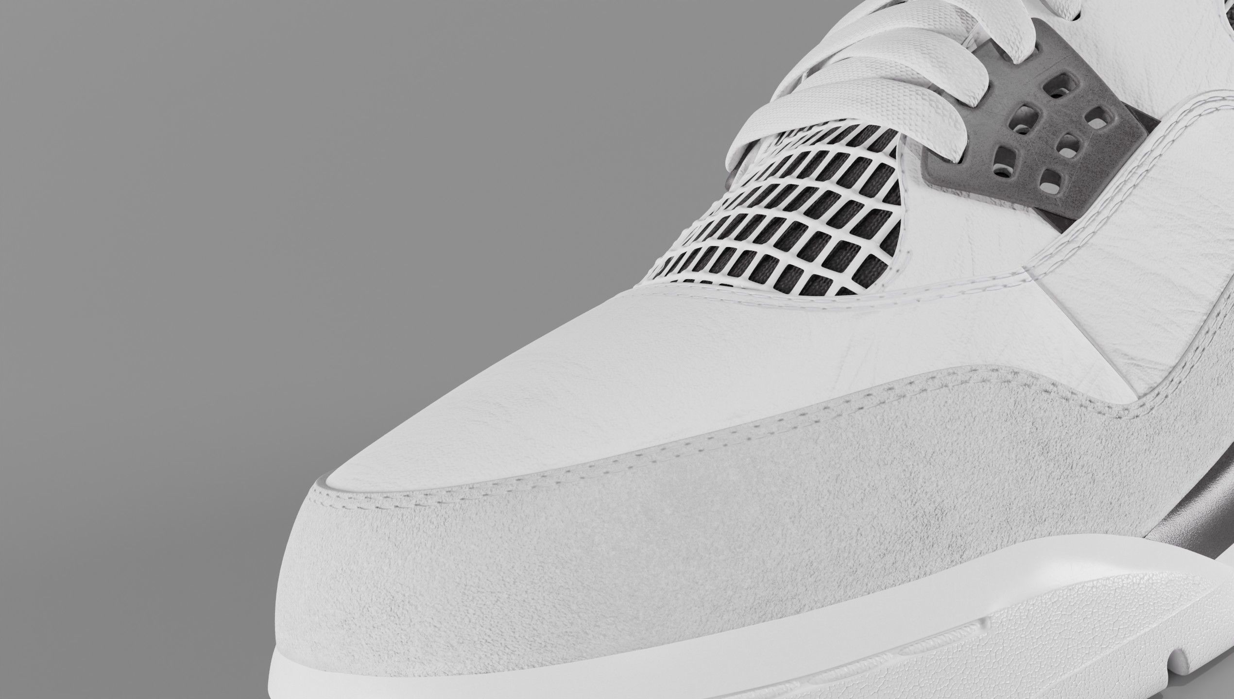 Jordan 4 Military Black Low-poly 3D model_46