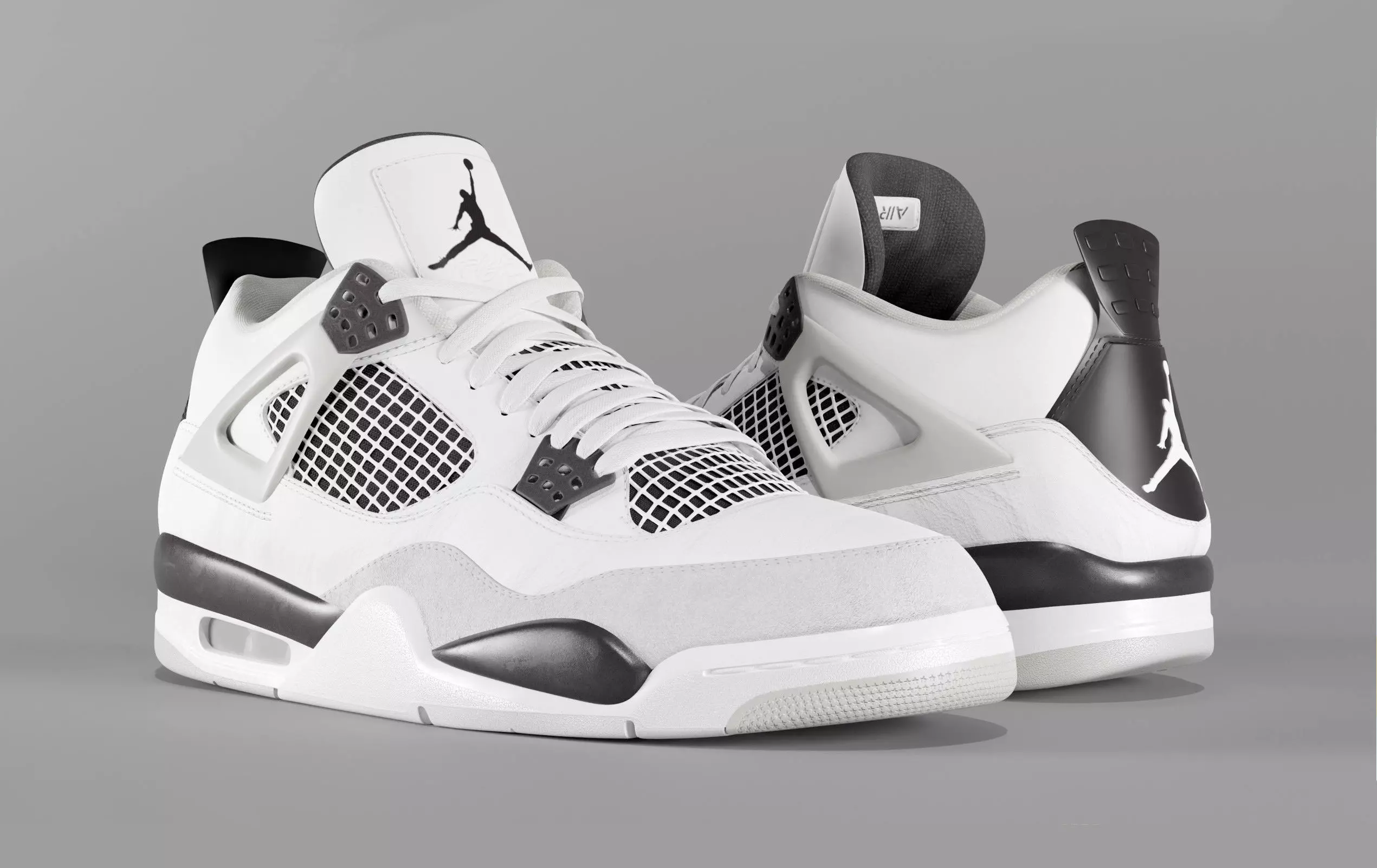 Jordan 4 Military Black Low-poly 3D model_0