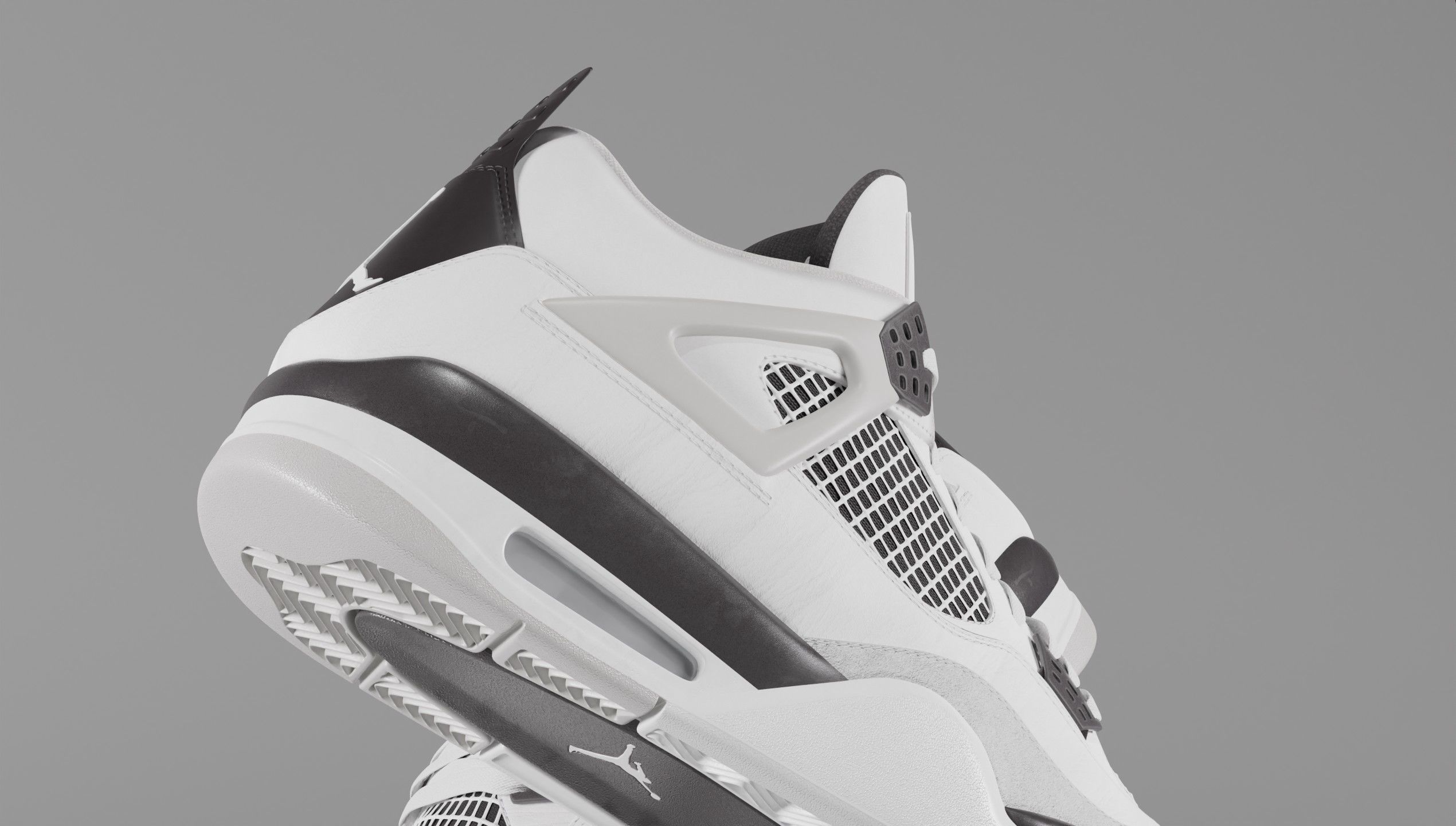 Jordan 4 Military Black Low-poly 3D model_36