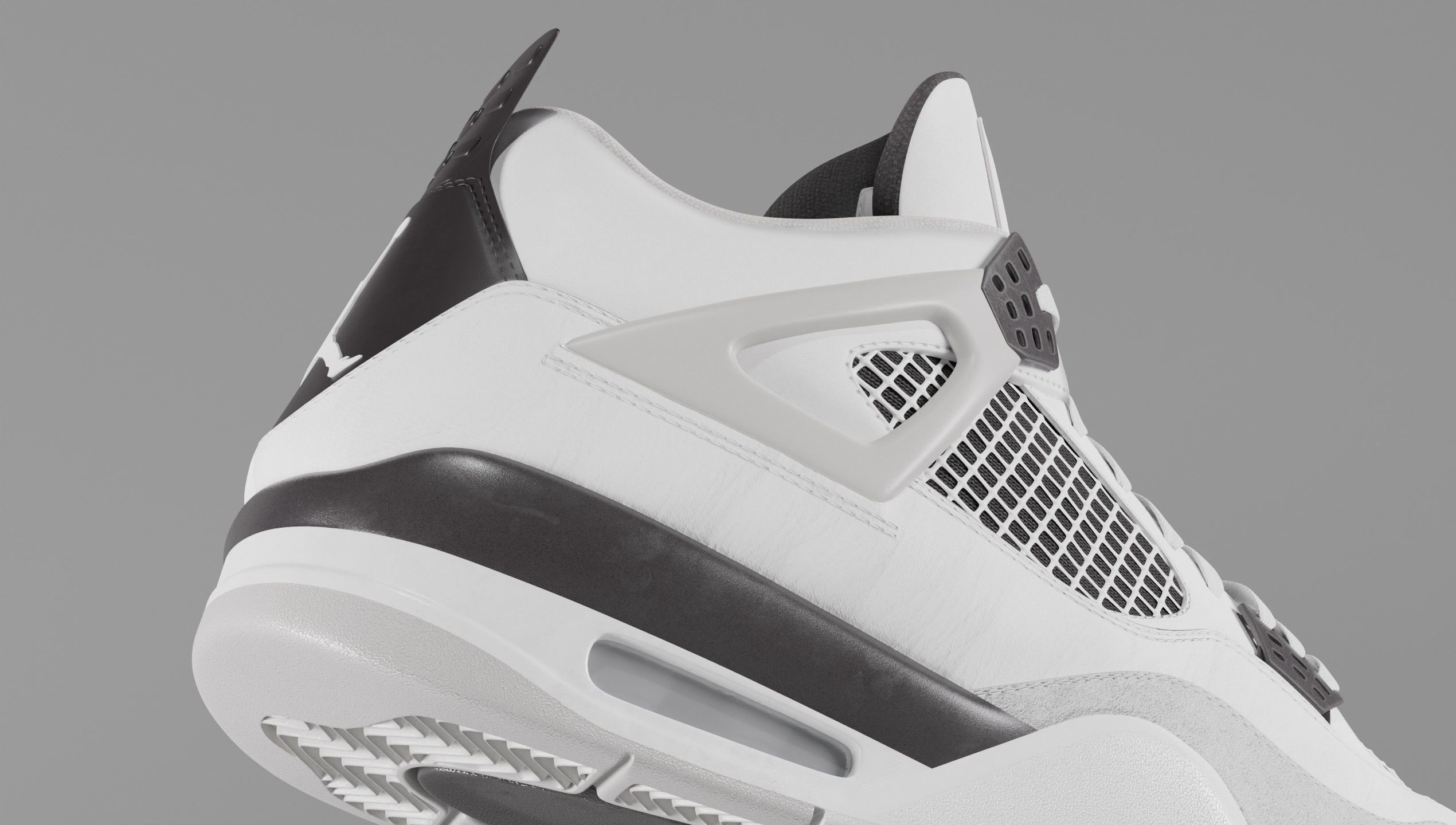 Jordan 4 Military Black Low-poly 3D model_41
