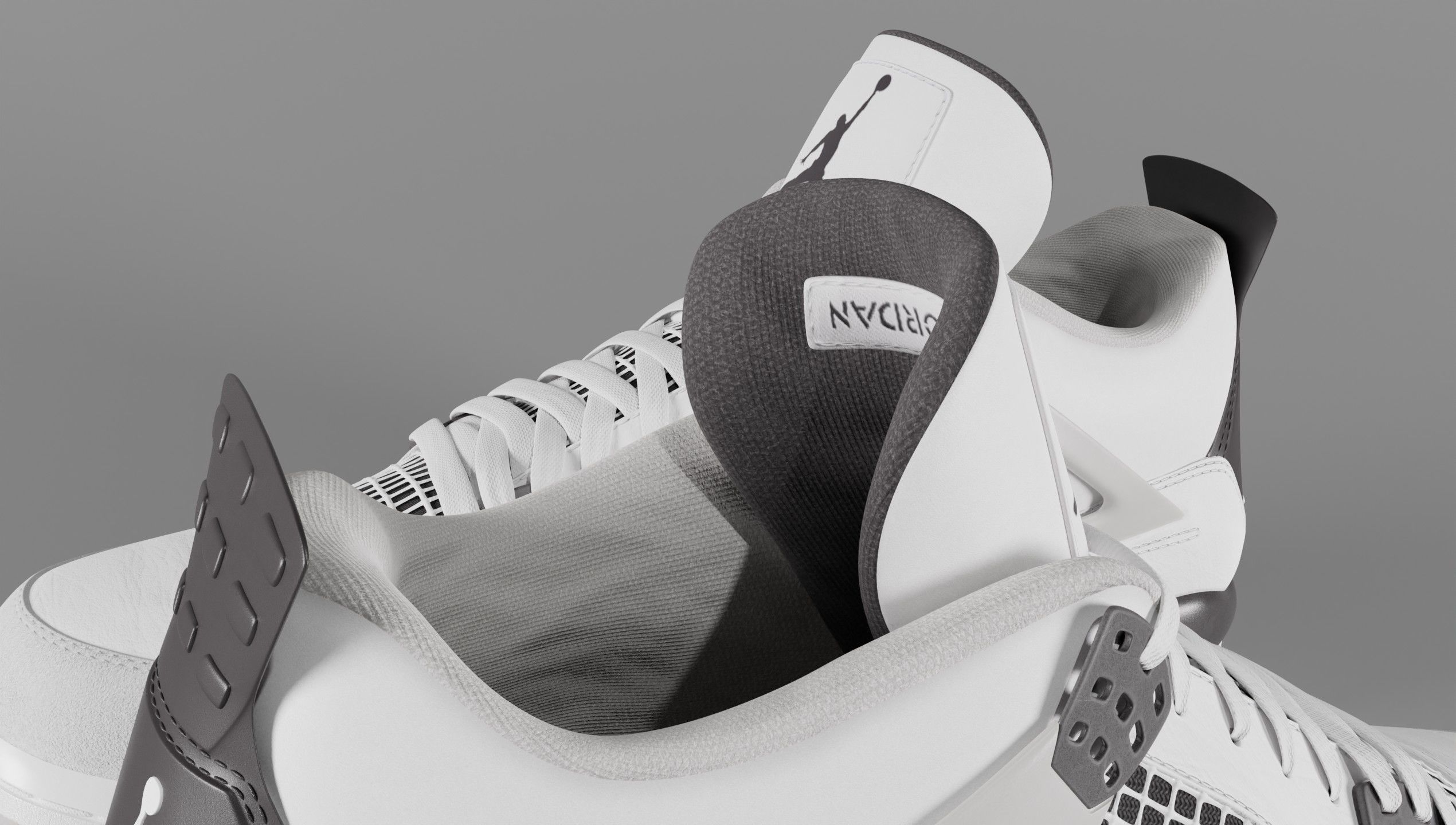 Jordan 4 Military Black Low-poly 3D model_20