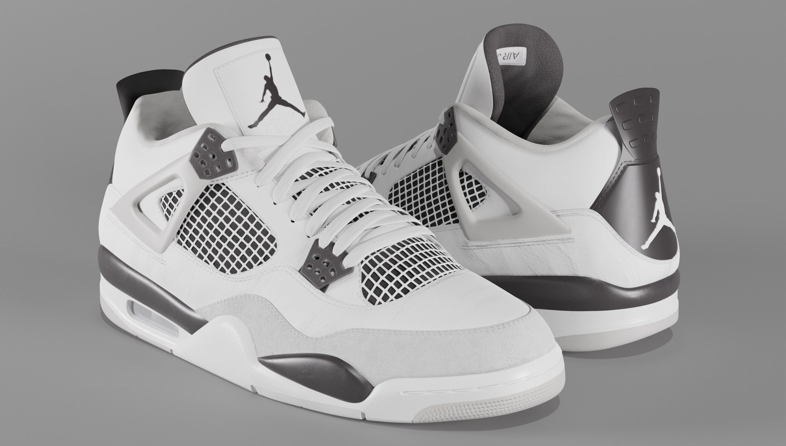 Jordan 4 Military Black Low-poly 3D model_40