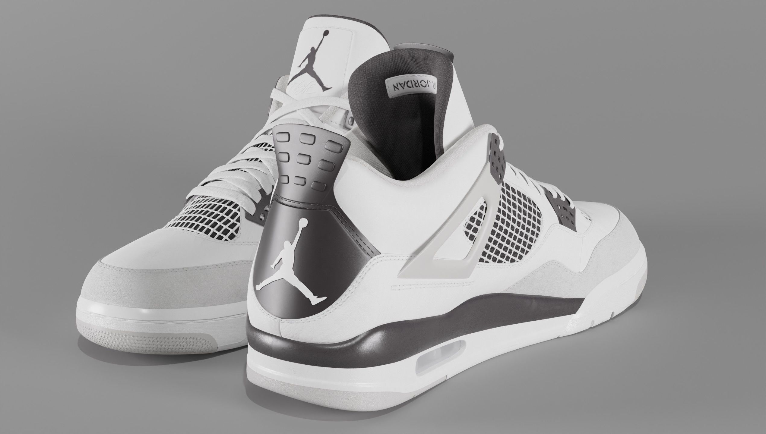 Jordan 4 Military Black Low-poly 3D model_24
