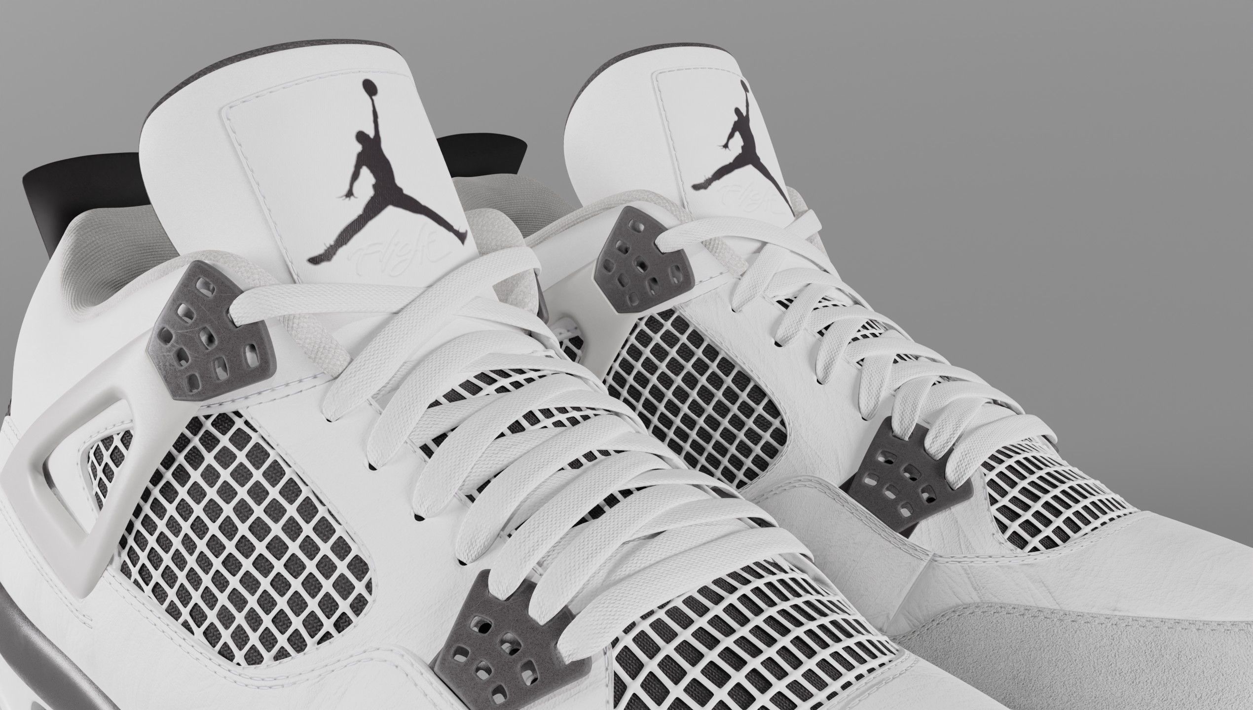 Jordan 4 Military Black Low-poly 3D model_11