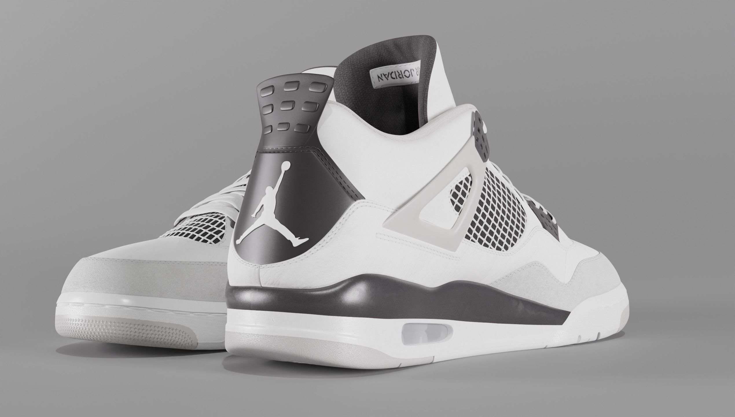 Jordan 4 Military Black Low-poly 3D model_23