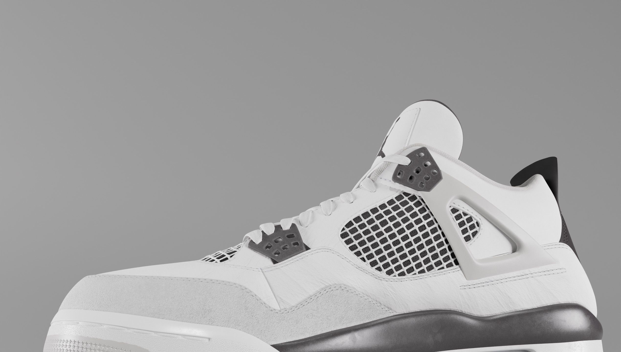Jordan 4 Military Black Low-poly 3D model_45