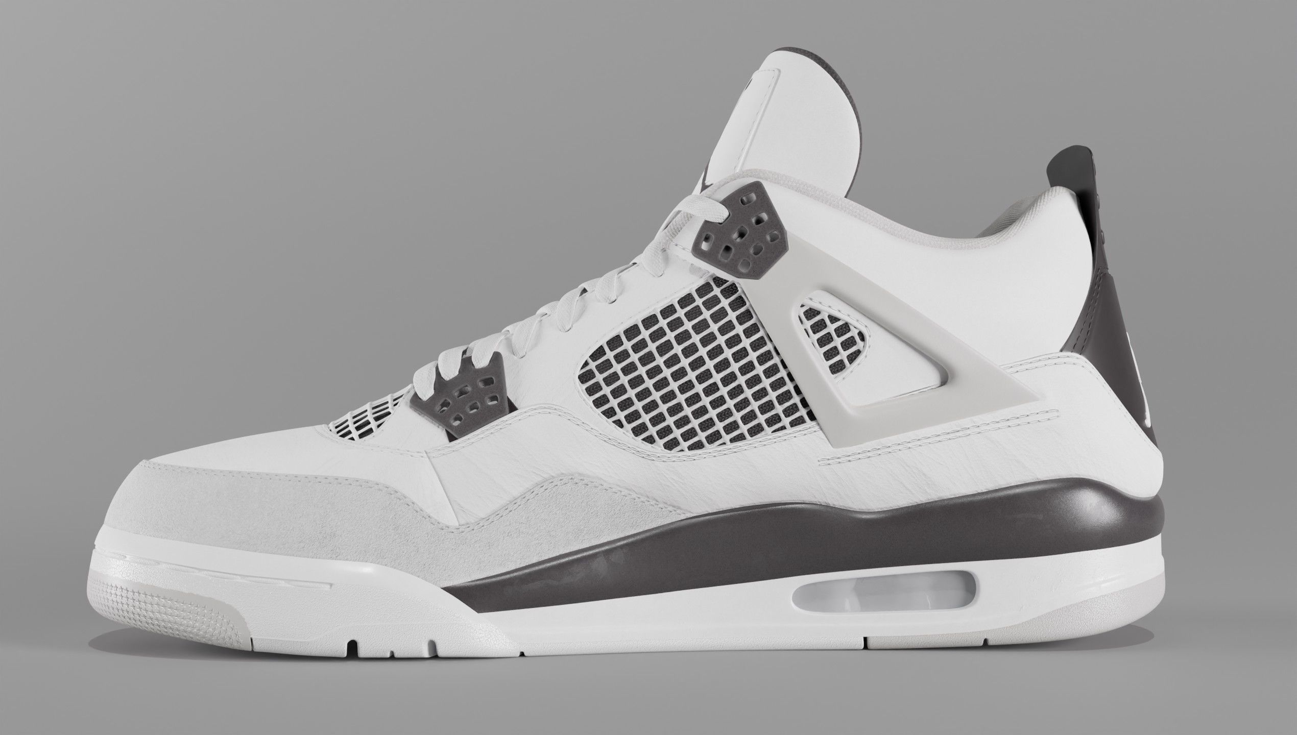 Jordan 4 Military Black Low-poly 3D model_42