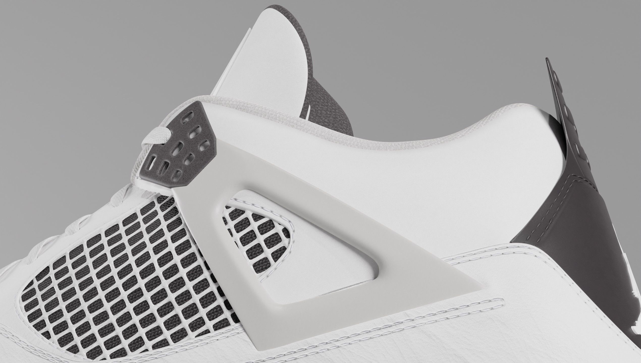 Jordan 4 Military Black Low-poly 3D model_47