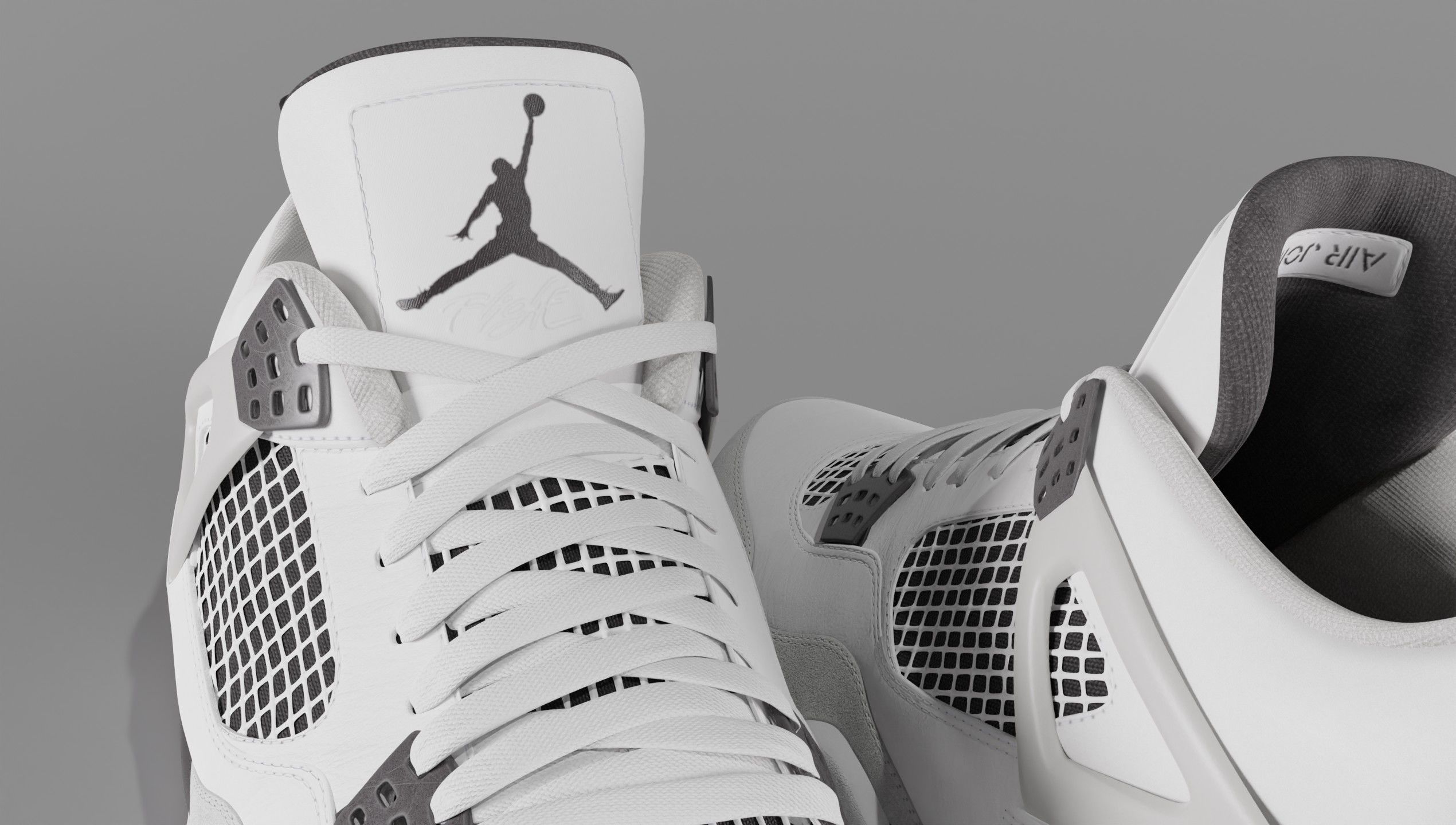 Jordan 4 Military Black Low-poly 3D model_29