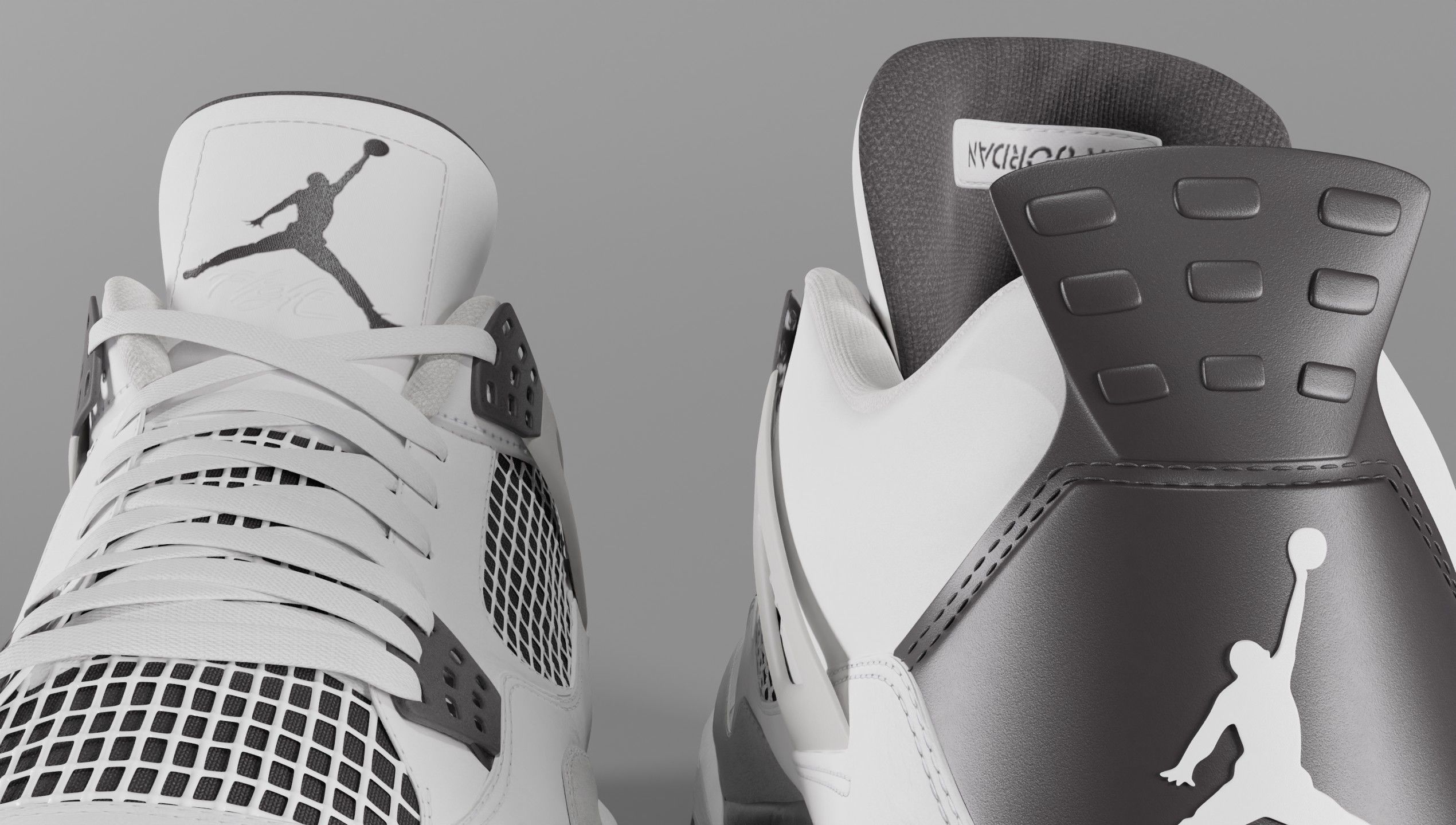 Jordan 4 Military Black Low-poly 3D model_16