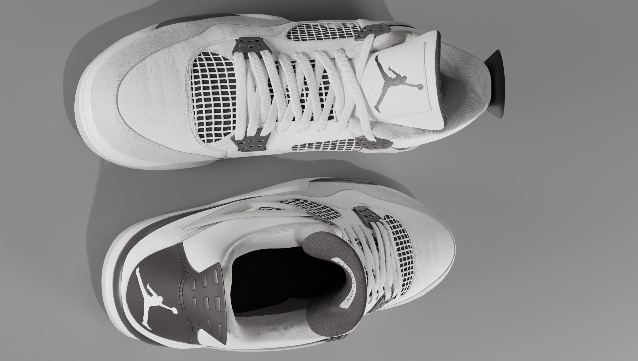Jordan 4 Military Black Low-poly 3D model_22