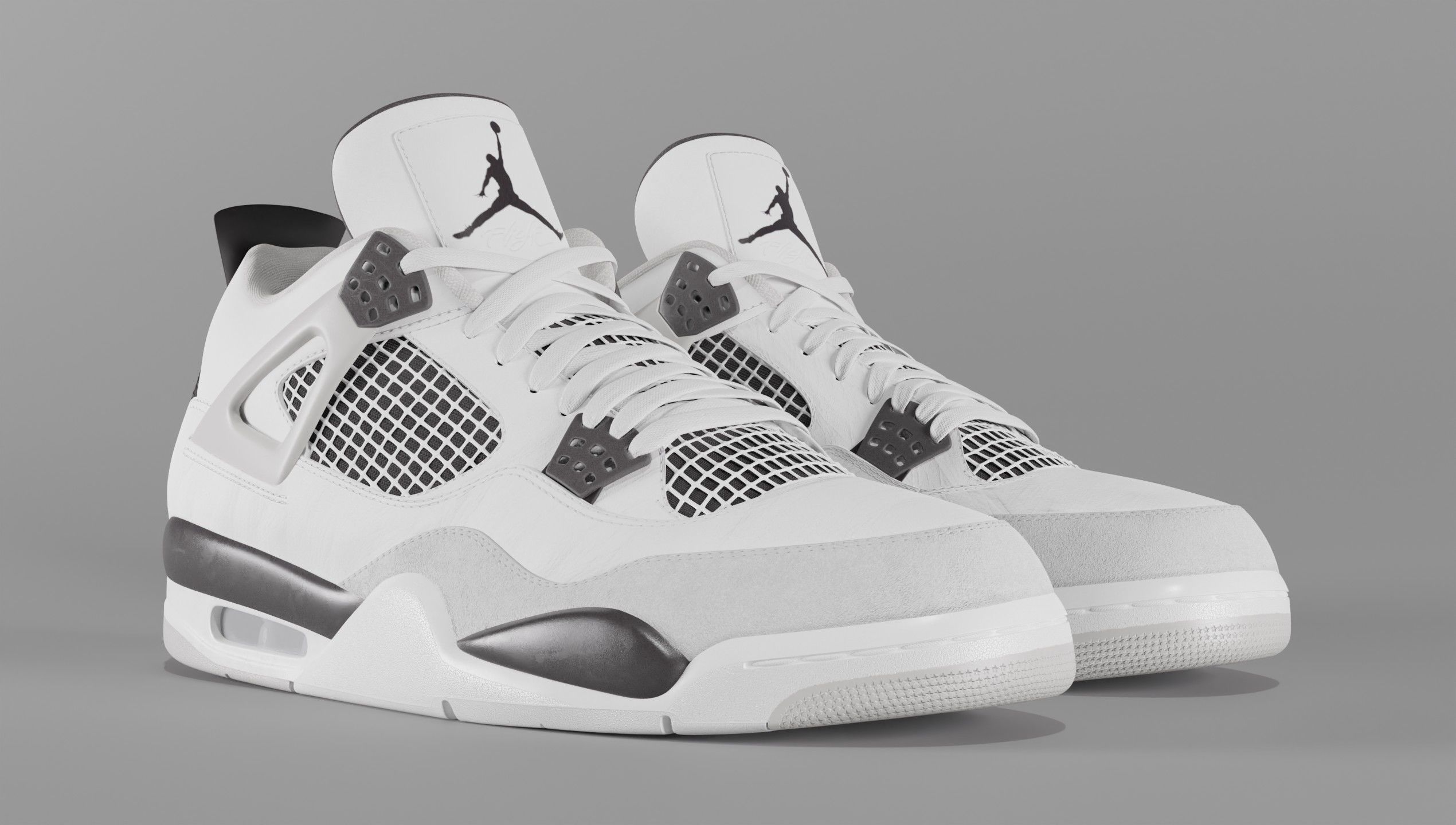 Jordan 4 Military Black Low-poly 3D model_30
