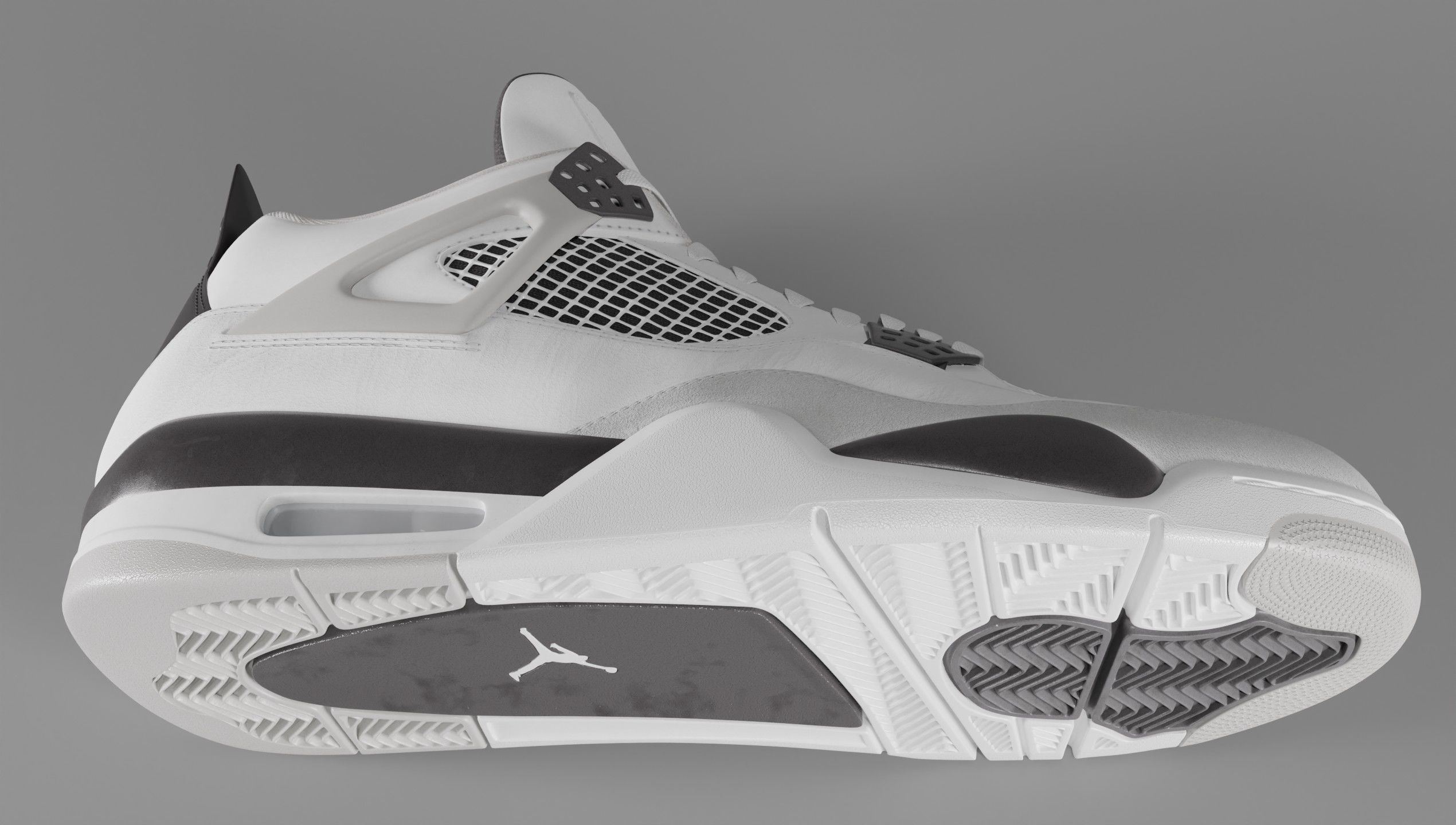 Jordan 4 Military Black Low-poly 3D model_48