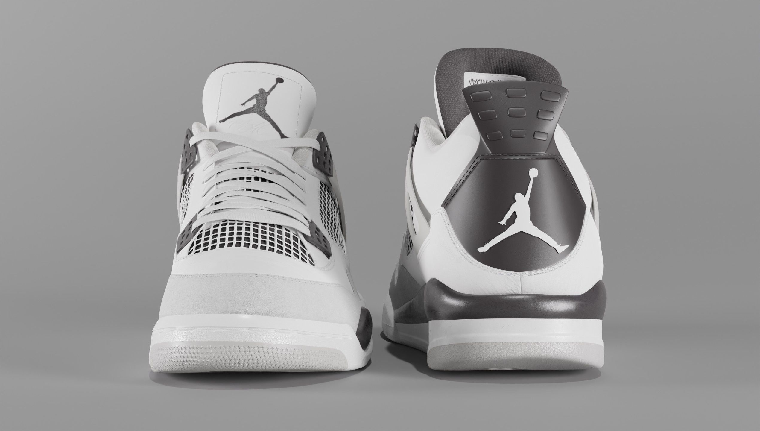 Jordan 4 Military Black Low-poly 3D model_14