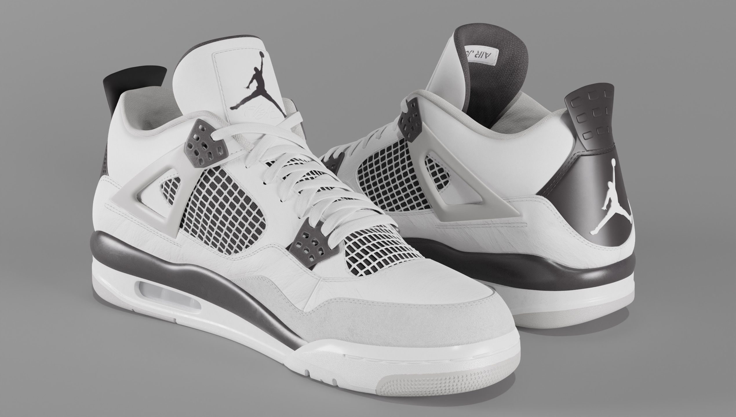 Jordan 4 Military Black Low-poly 3D model_17