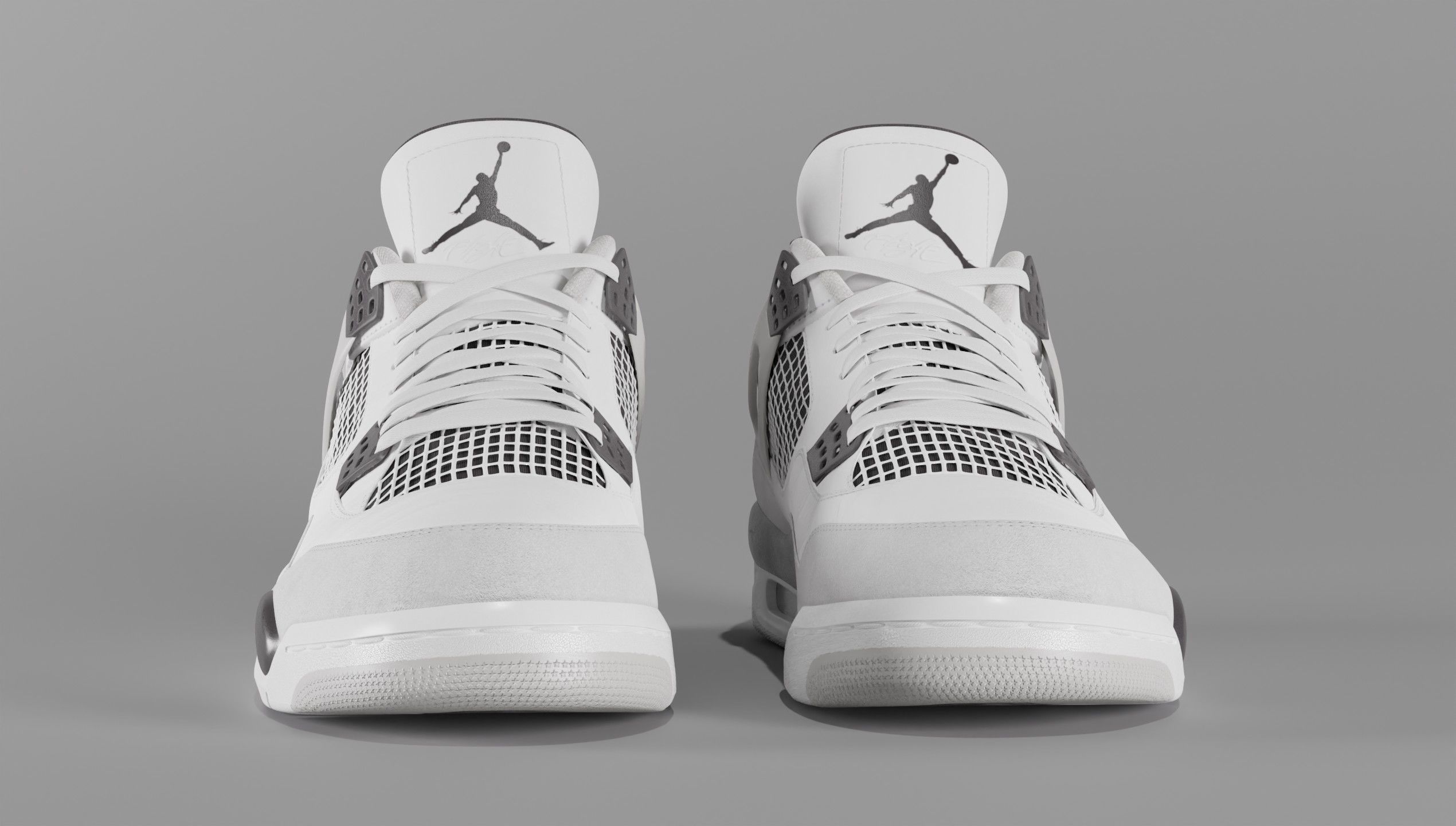 Jordan 4 Military Black Low-poly 3D model_34