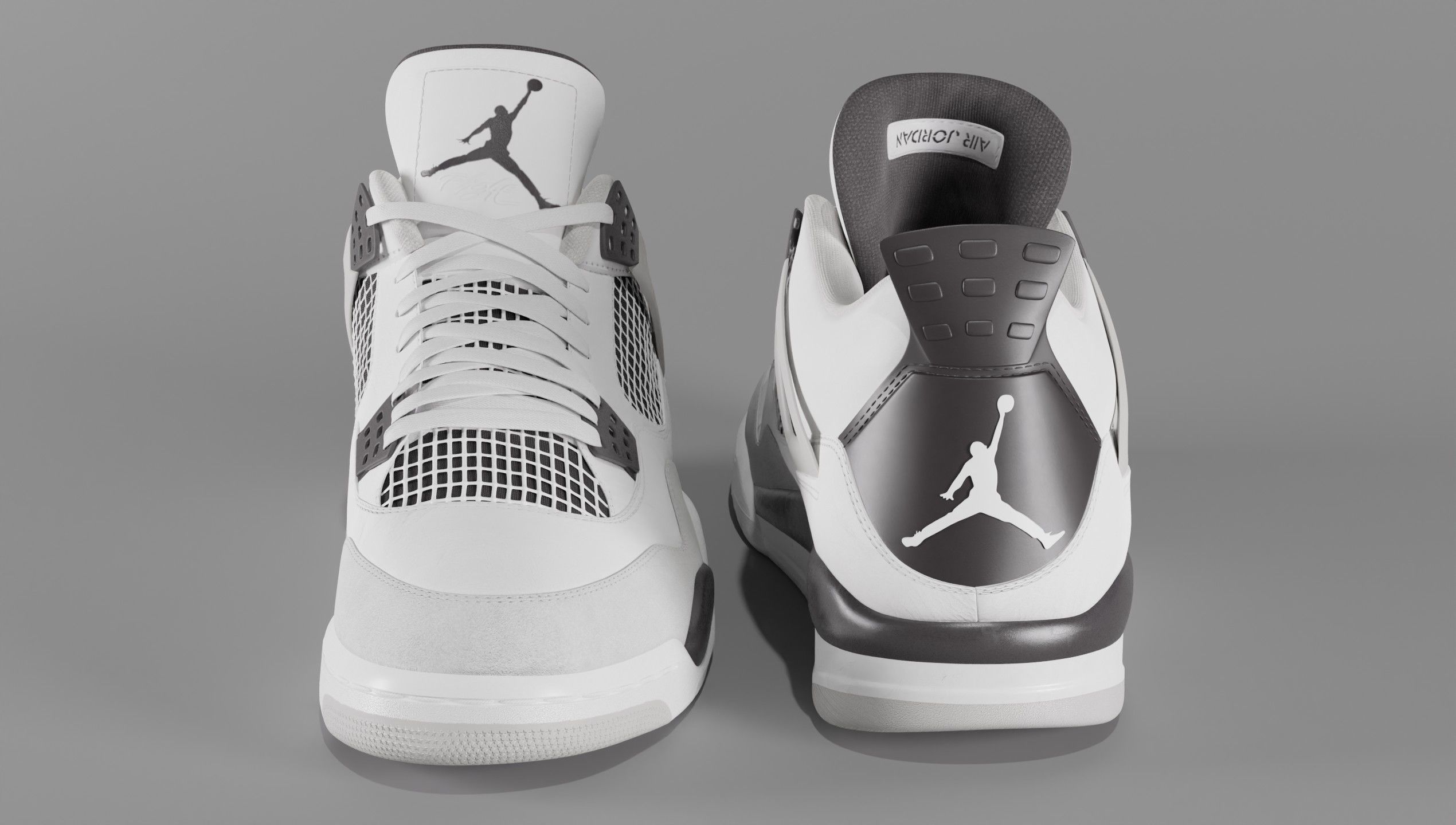 Jordan 4 Military Black Low-poly 3D model_15