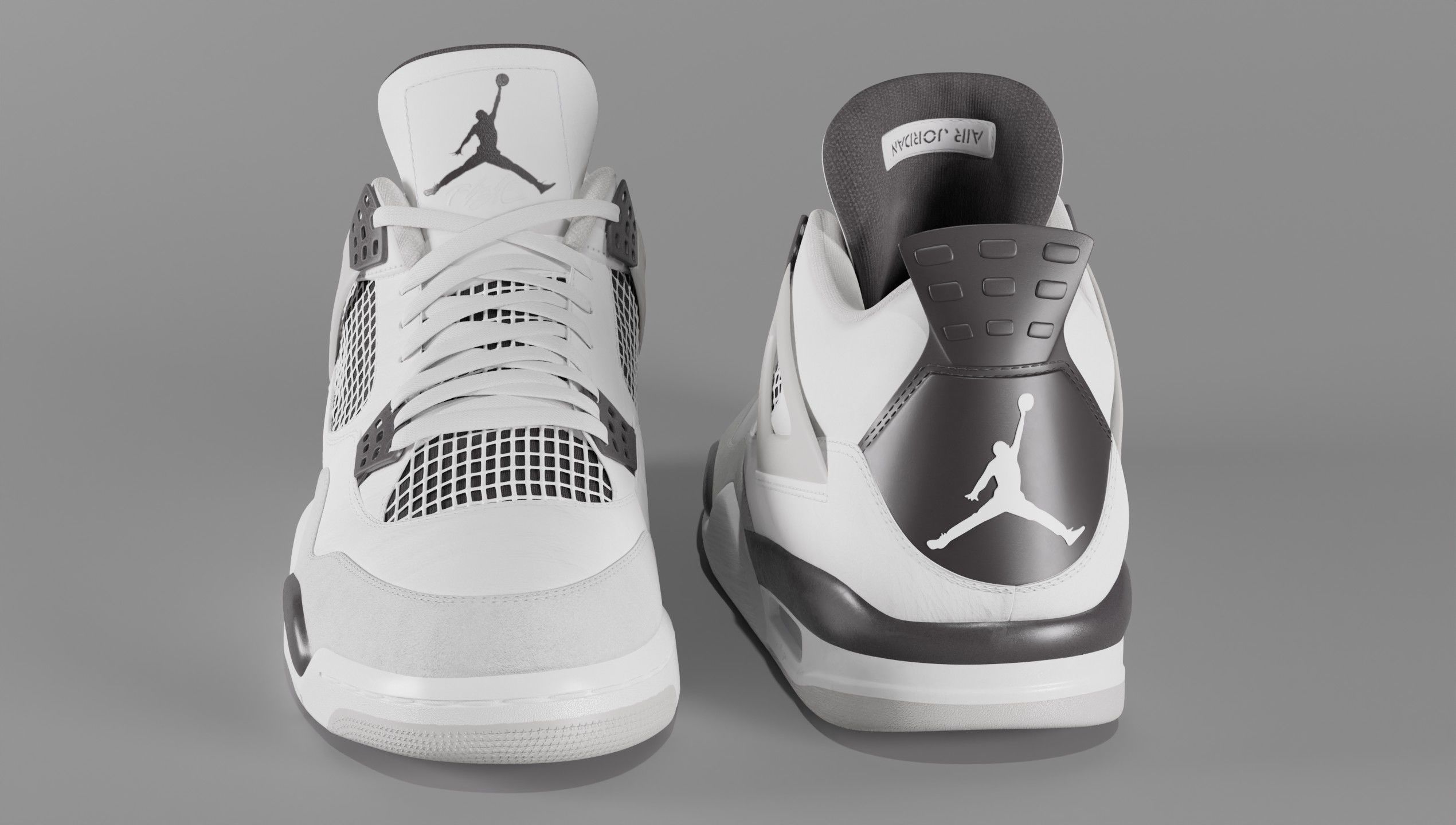 Jordan 4 Military Black Low-poly 3D model_27