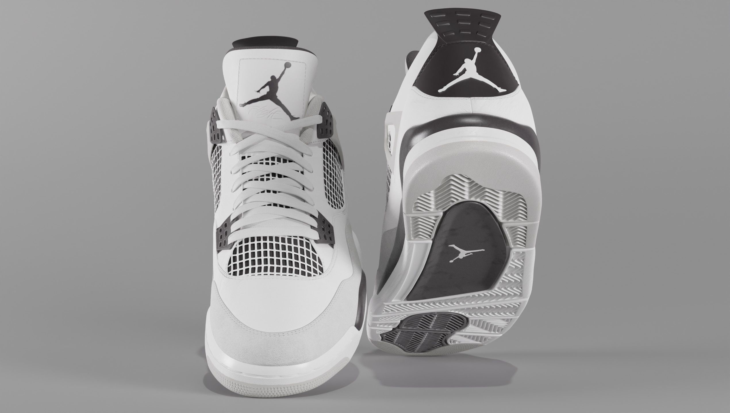 Jordan 4 Military Black Low-poly 3D model_38