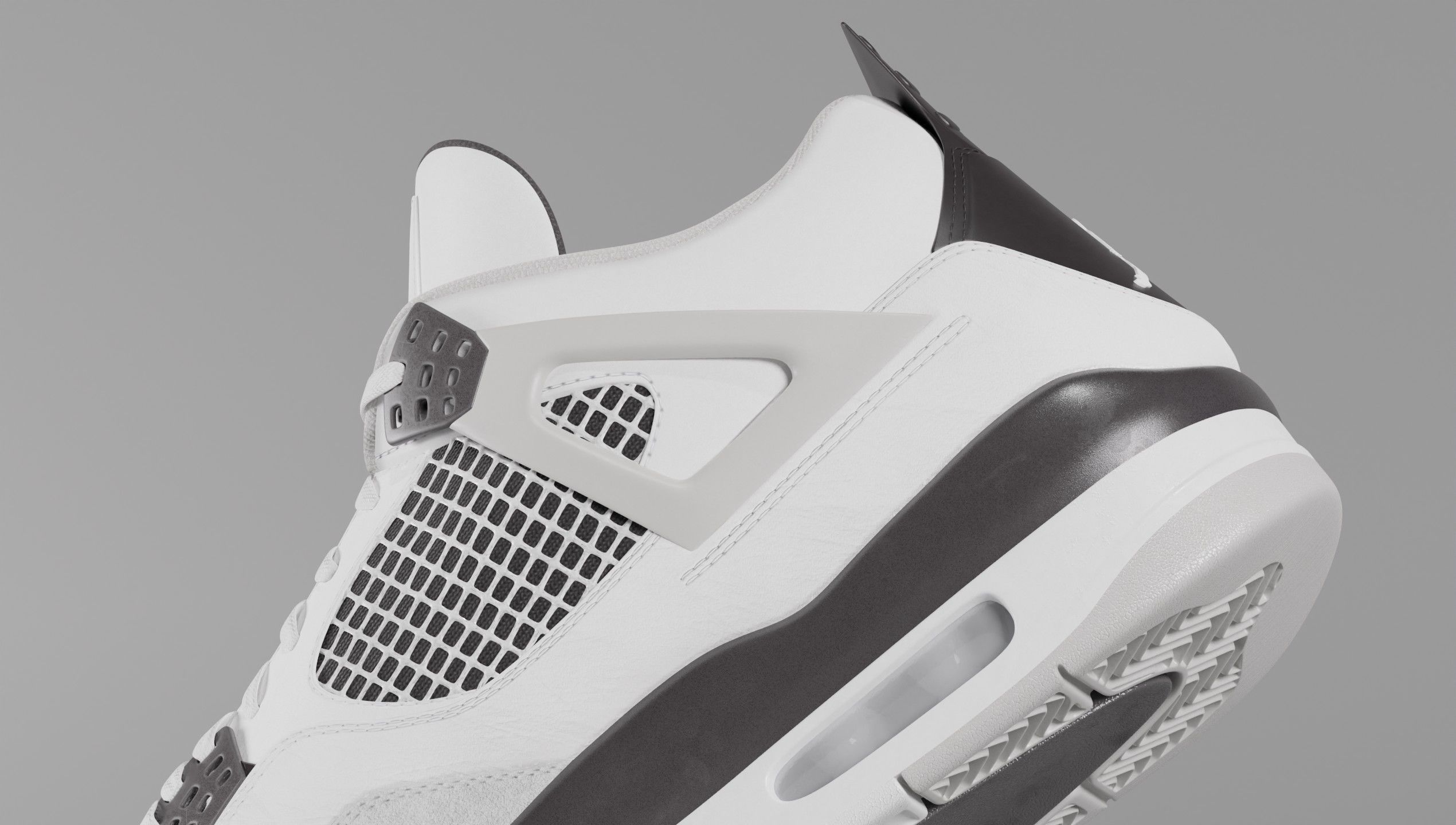 Jordan 4 Military Black Low-poly 3D model_39