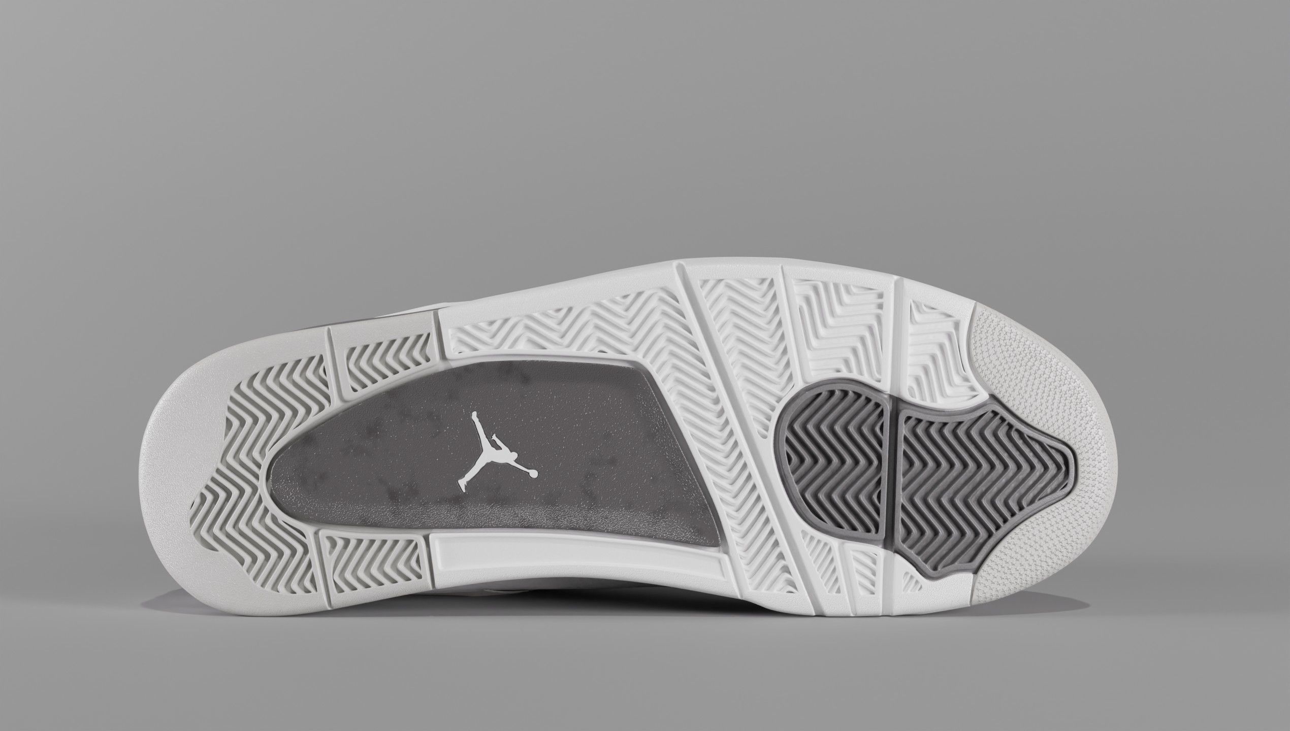 Jordan 4 Military Black Low-poly 3D model_4
