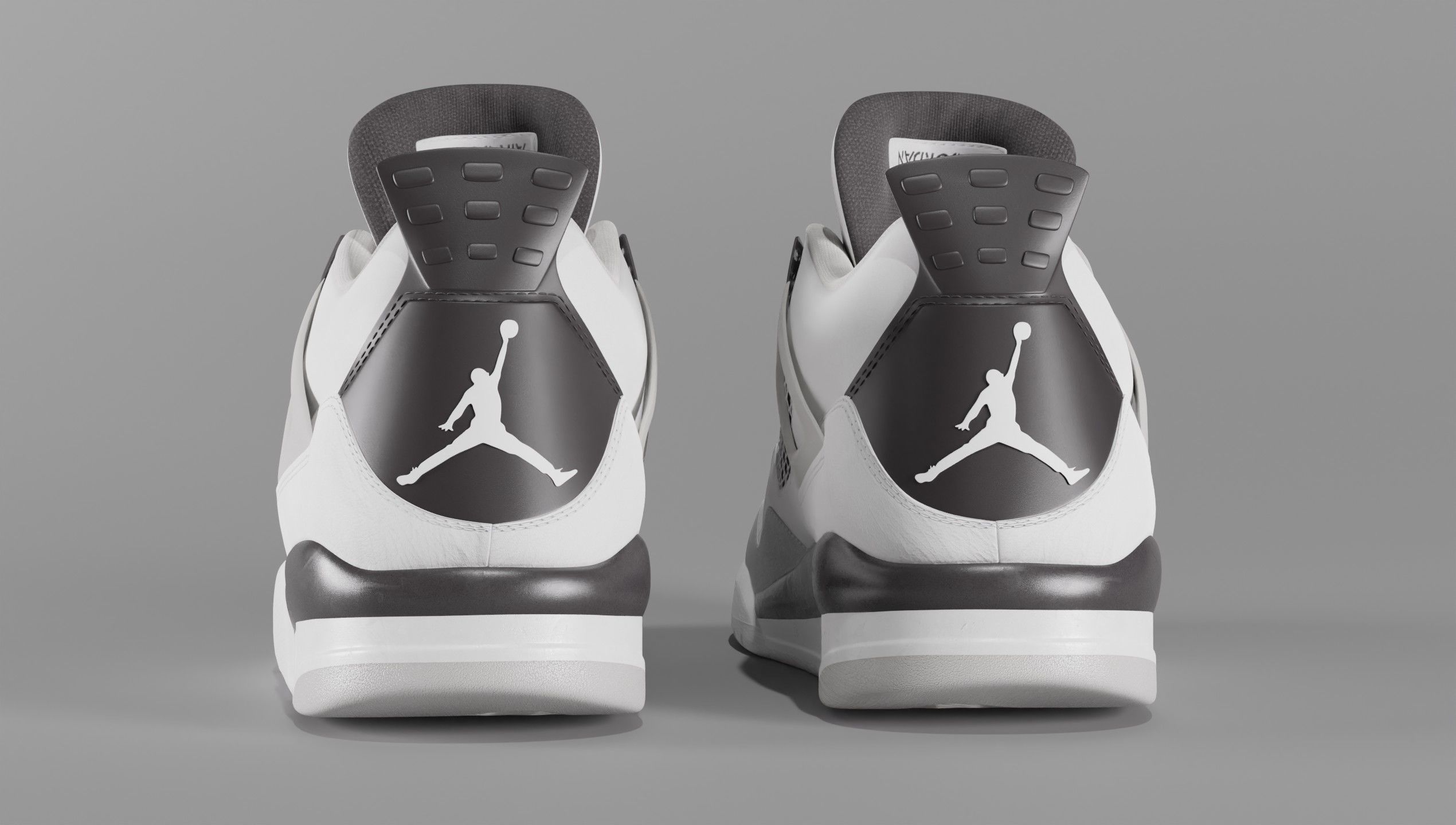 Jordan 4 Military Black Low-poly 3D model_10