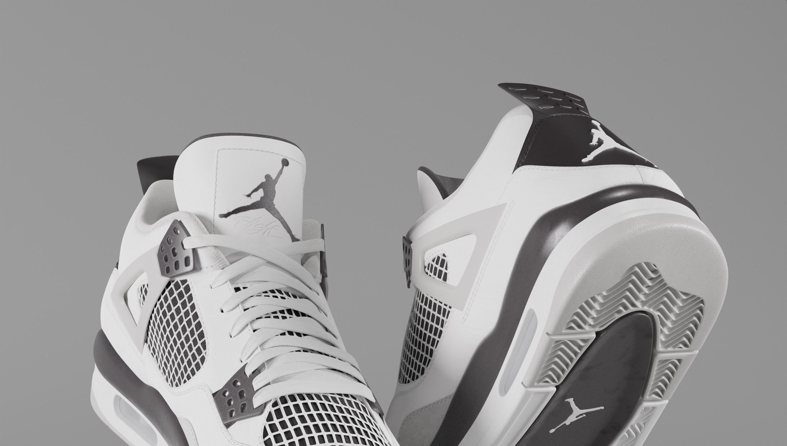 Jordan 4 Military Black Low-poly 3D model_8