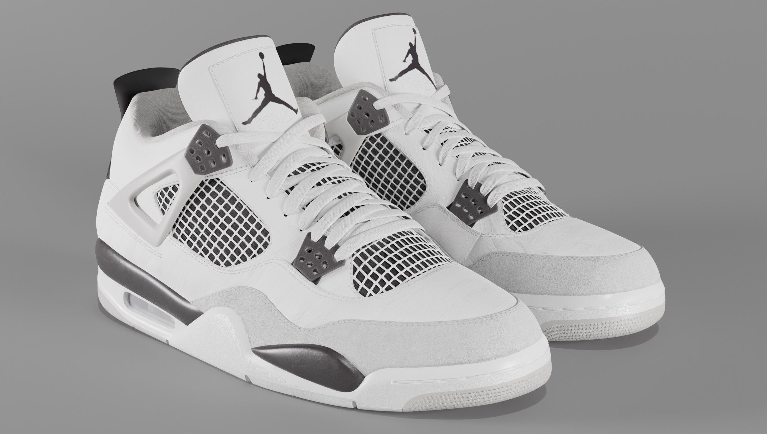 Jordan 4 Military Black Low-poly 3D model_31