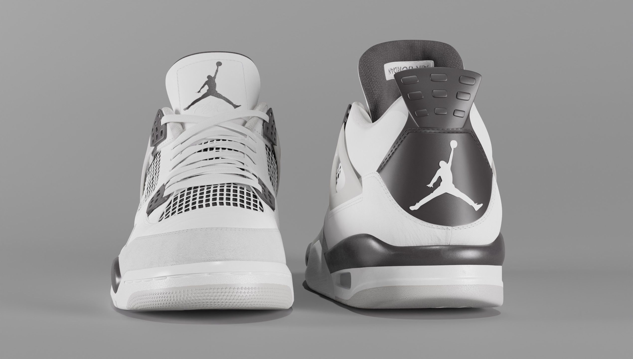Jordan 4 Military Black Low-poly 3D model_26