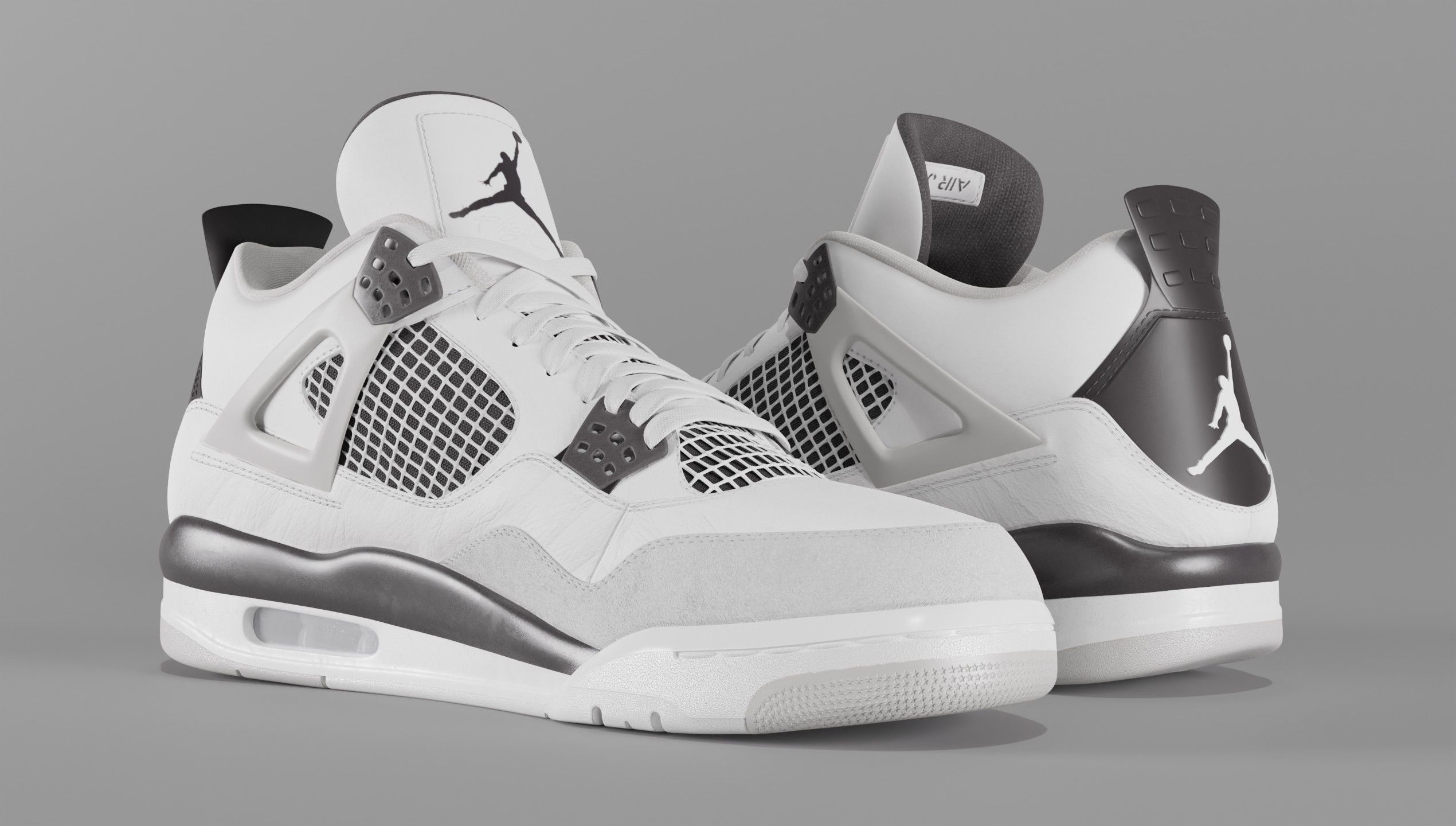 Jordan 4 Military Black Low-poly 3D model_28