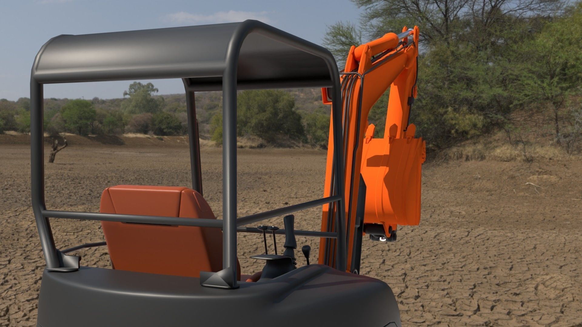 Mini Excavator Hitachi  3D model 3D model_5