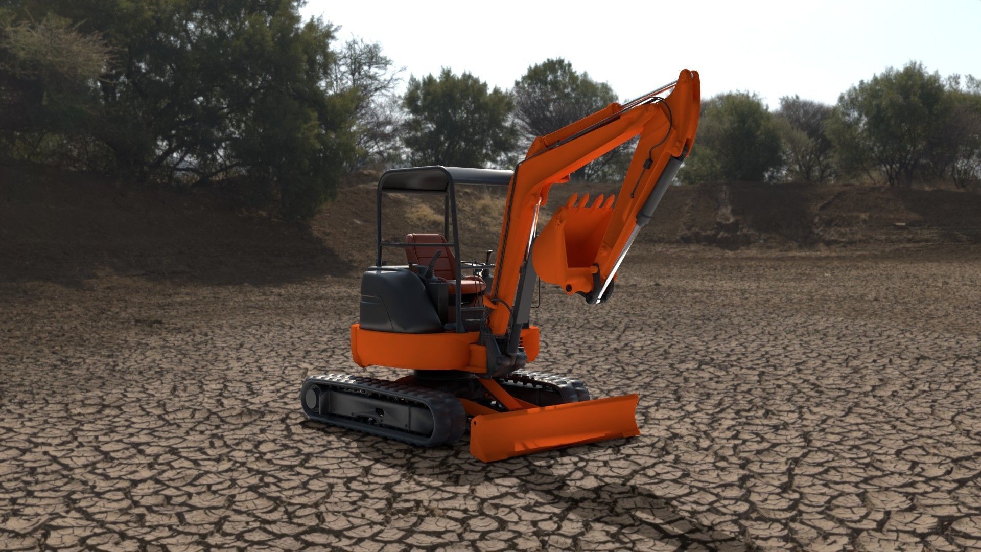 Mini Excavator Hitachi  3D model 3D model_3