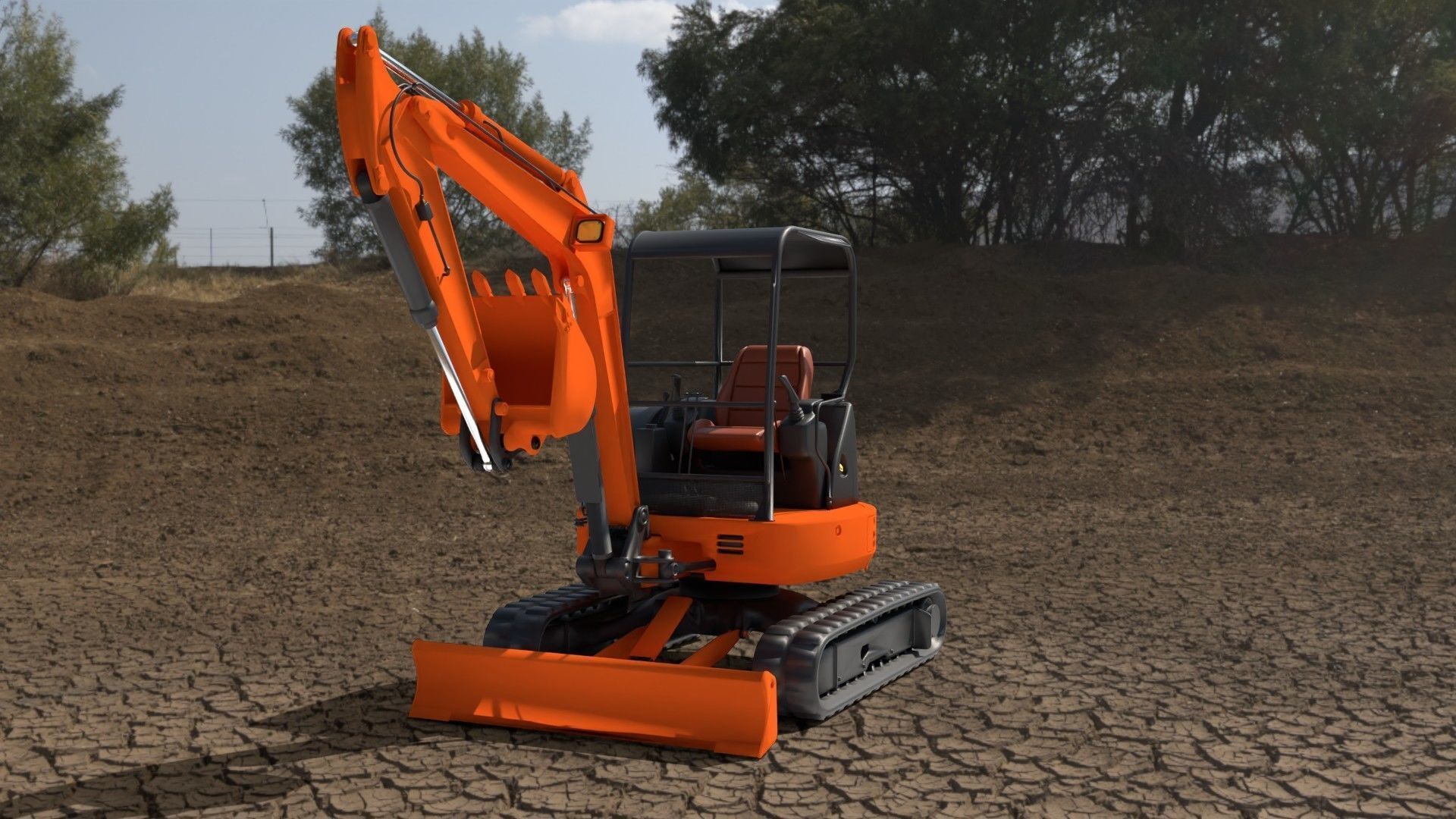 Mini Excavator Hitachi  3D model 3D model_2