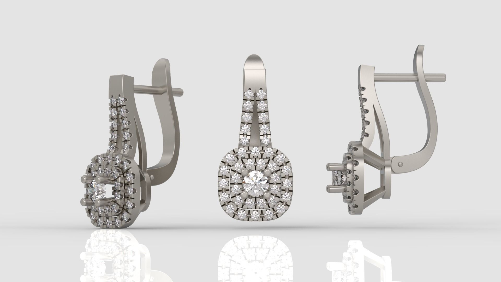 Ring and Earrings Diamond jewelry set 3d print model A 18 3D print model_7