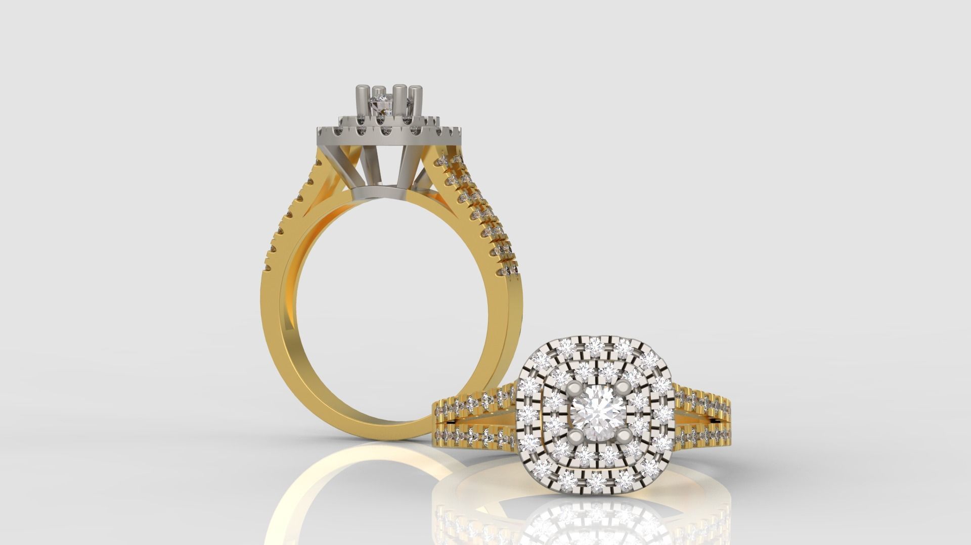 Ring and Earrings Diamond jewelry set 3d print model A 18 3D print model_2