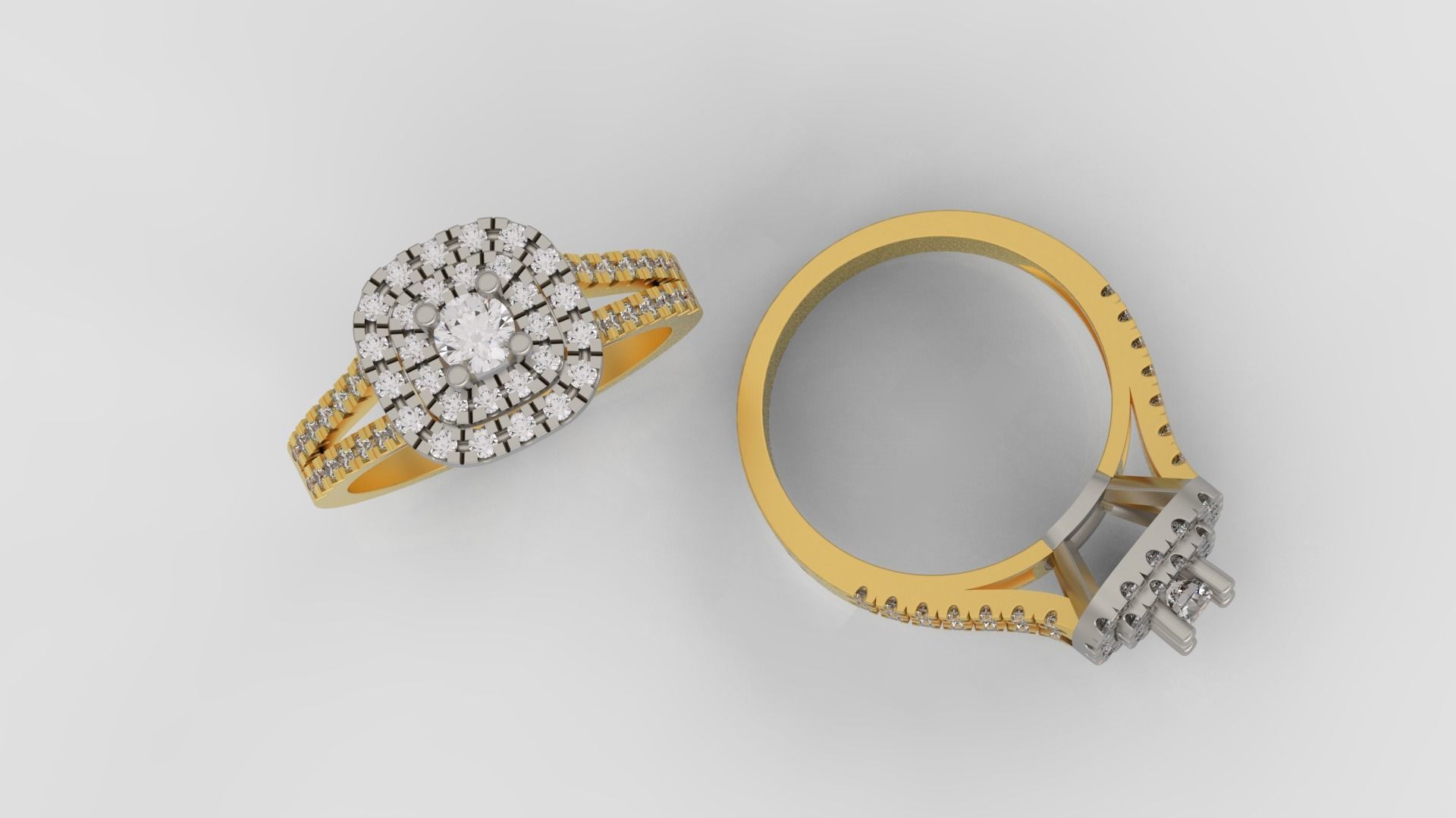 Ring and Earrings Diamond jewelry set 3d print model A 18 3D print model_4