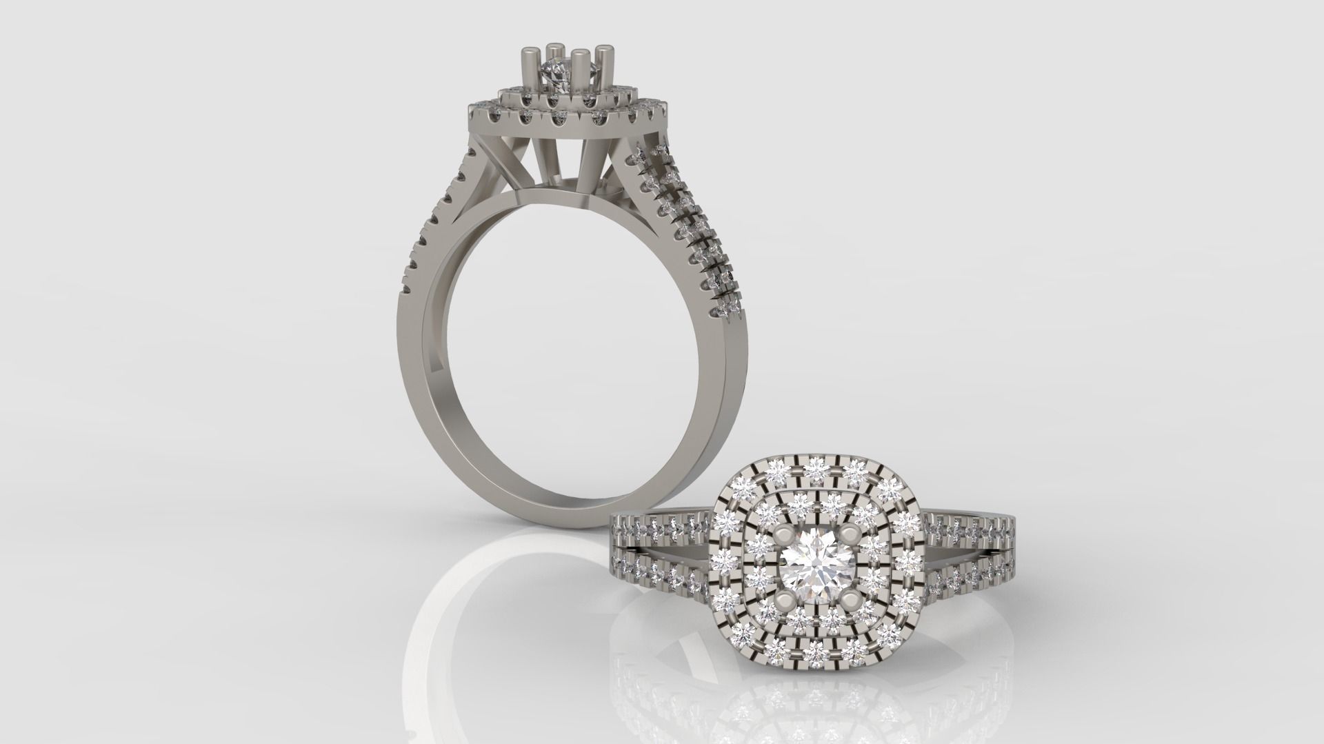 Ring and Earrings Diamond jewelry set 3d print model A 18 3D print model_3