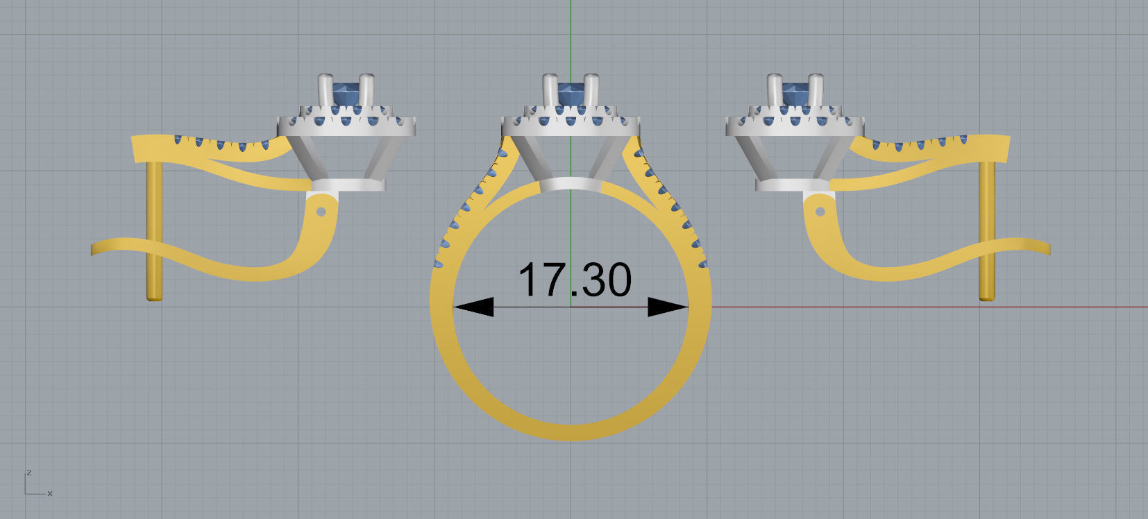 Ring and Earrings Diamond jewelry set 3d print model A 18 3D print model_12