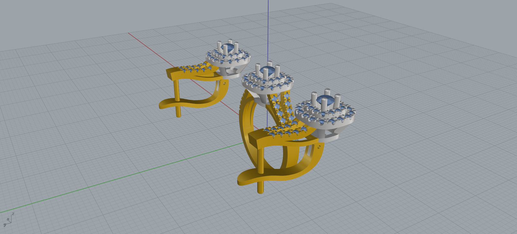 Ring and Earrings Diamond jewelry set 3d print model A 18 3D print model_16