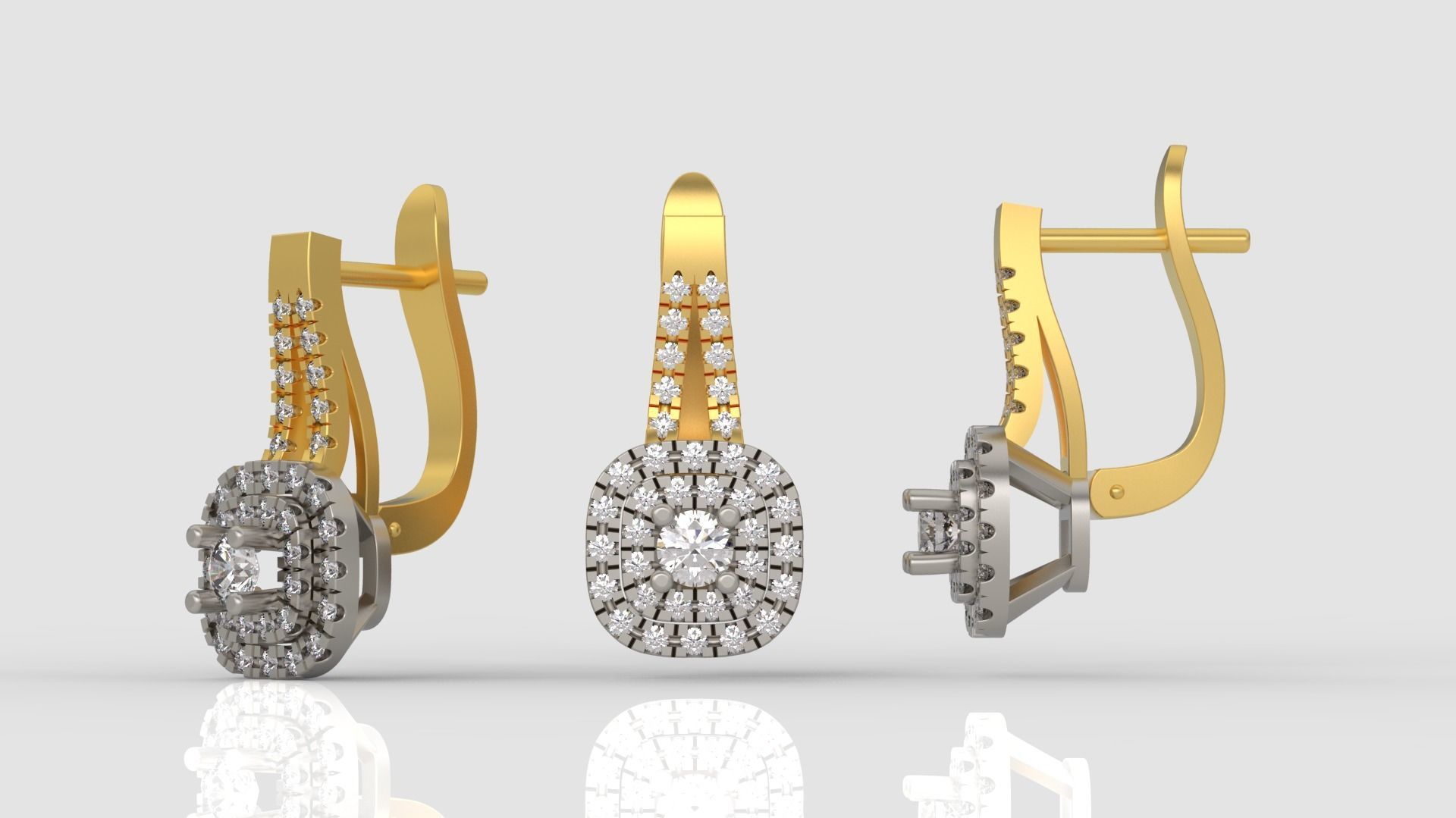 Ring and Earrings Diamond jewelry set 3d print model A 18 3D print model_6