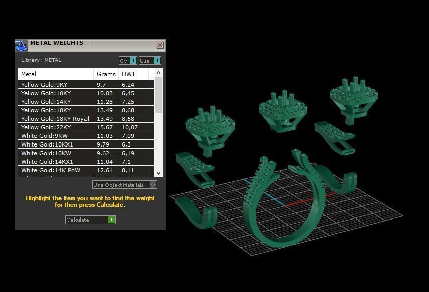 Ring and Earrings Diamond jewelry set 3d print model A 18 3D print model_9